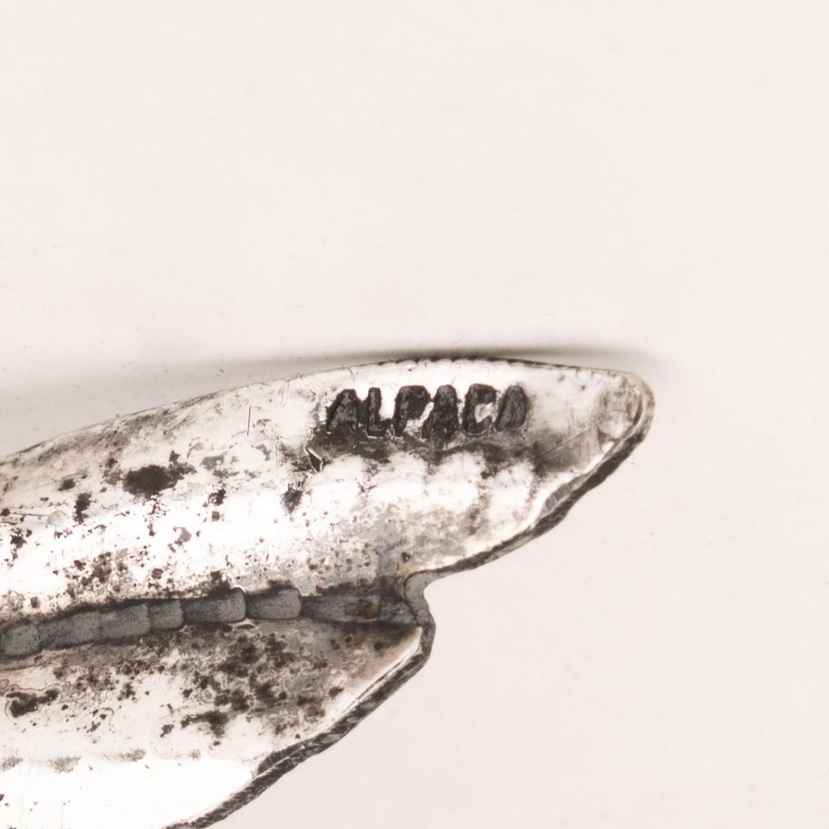 photo vintage Vintage 20th Century Mexican Novelty Articulated Fish In Alpaca Silver C.1950