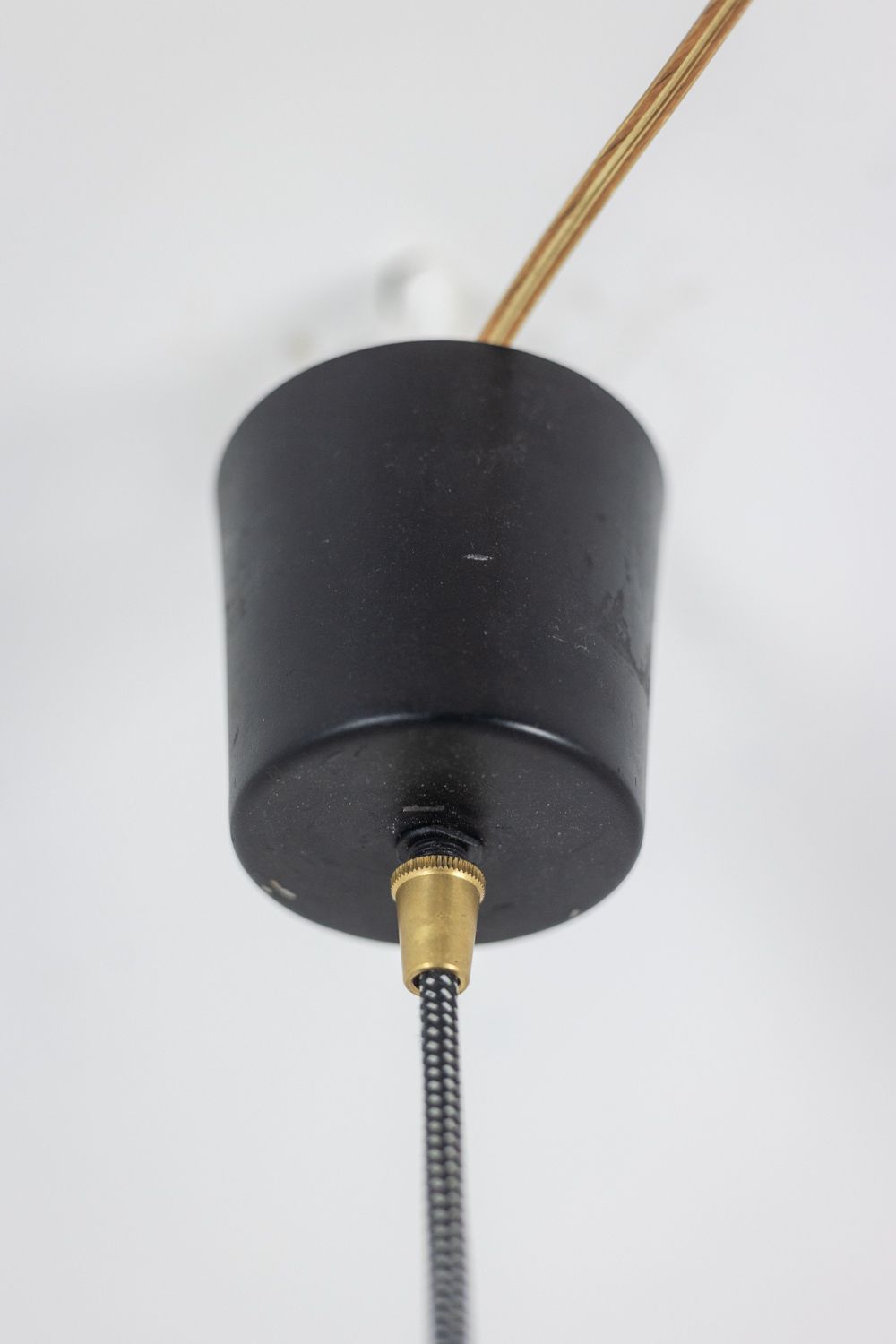 photo furniture Suspension In Black Lacquered And Chrome Metal. 1960s.