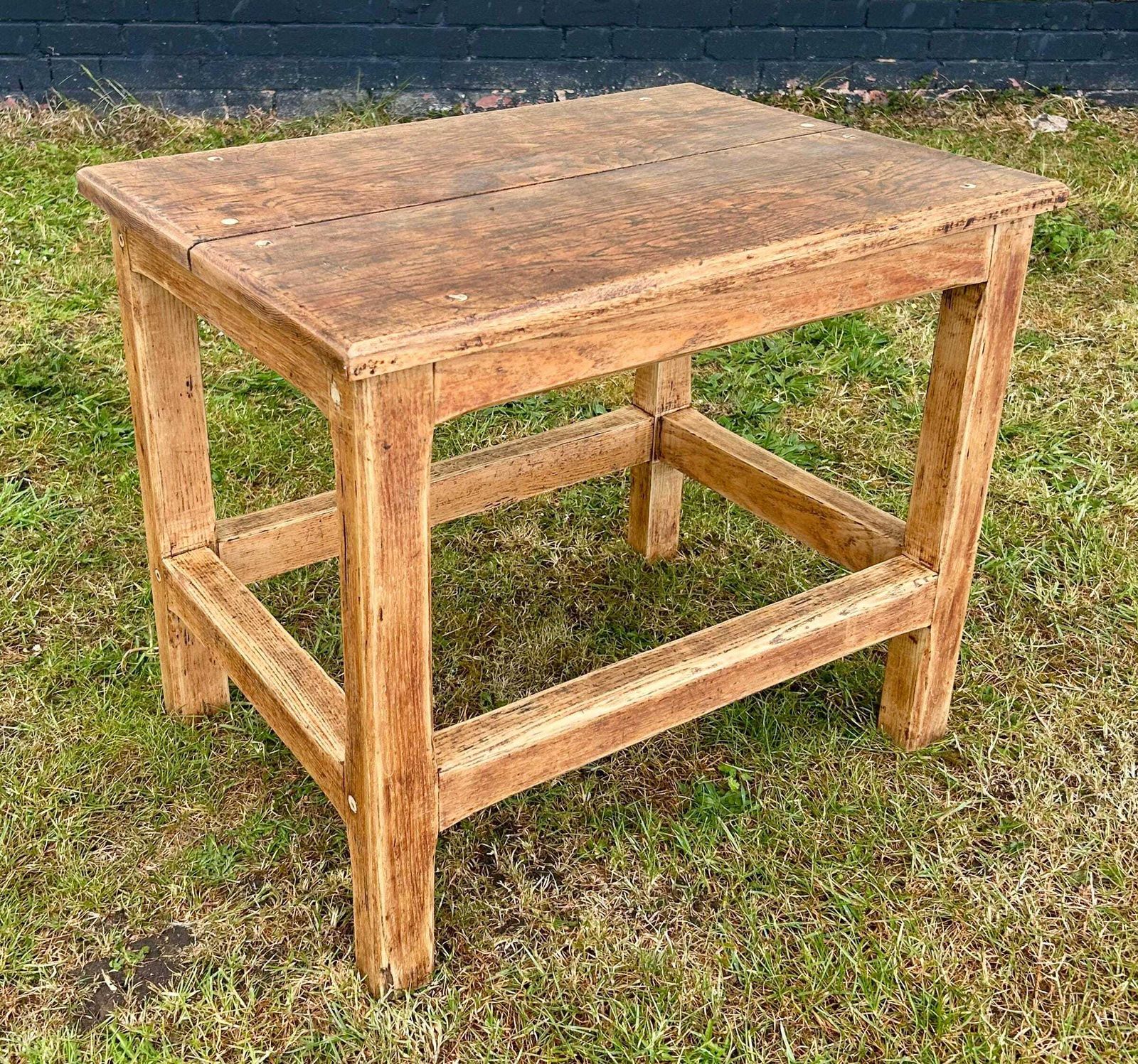Victorian Oak Antique Side Wine Table Vintage Wooden Farmhouse Old Hall Desk Industrial Occasional Coffee photo for sale