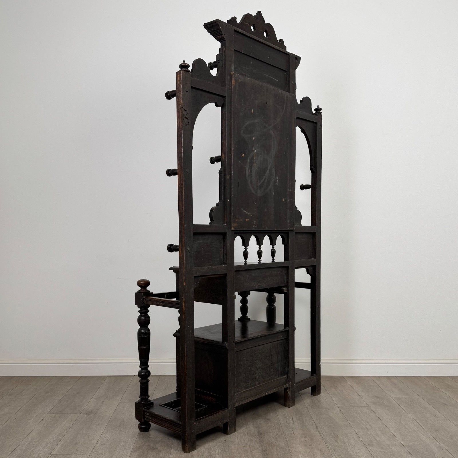 Antique 19th Century Impressive Victorian Hall Stand In Oak ( Af 5704 ) photo 1250.0