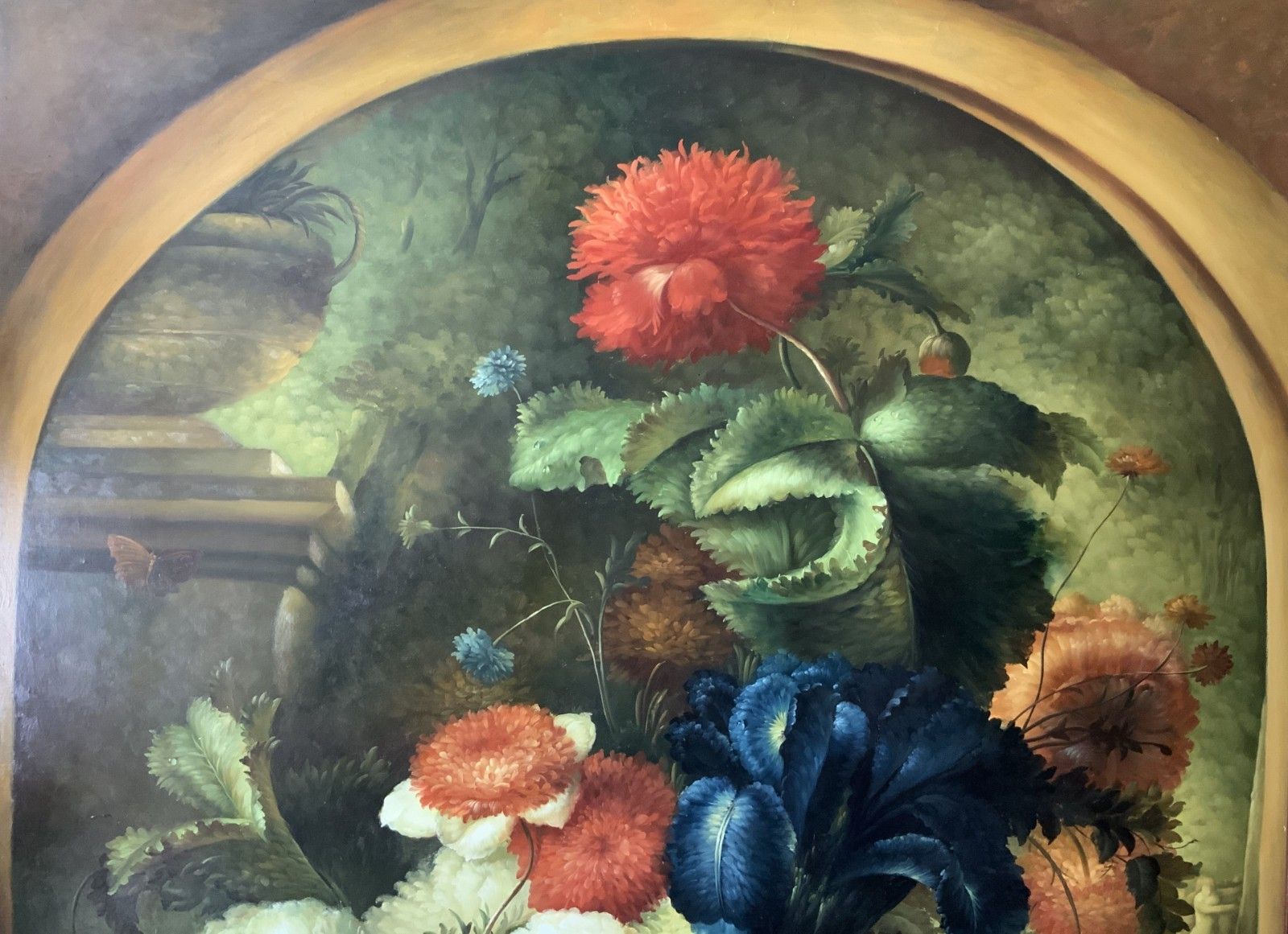 Huge Dutch Floral Still Life Oil Painting Old Master 18thc Style Antique 7ft photo for sale