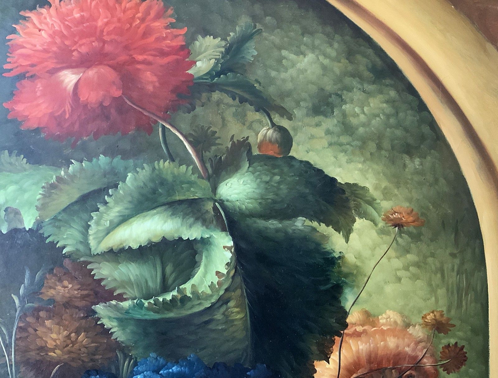 3450.0 Huge Dutch Floral Still Life Oil Painting Old Master 18thc Style Antique 7ft photo