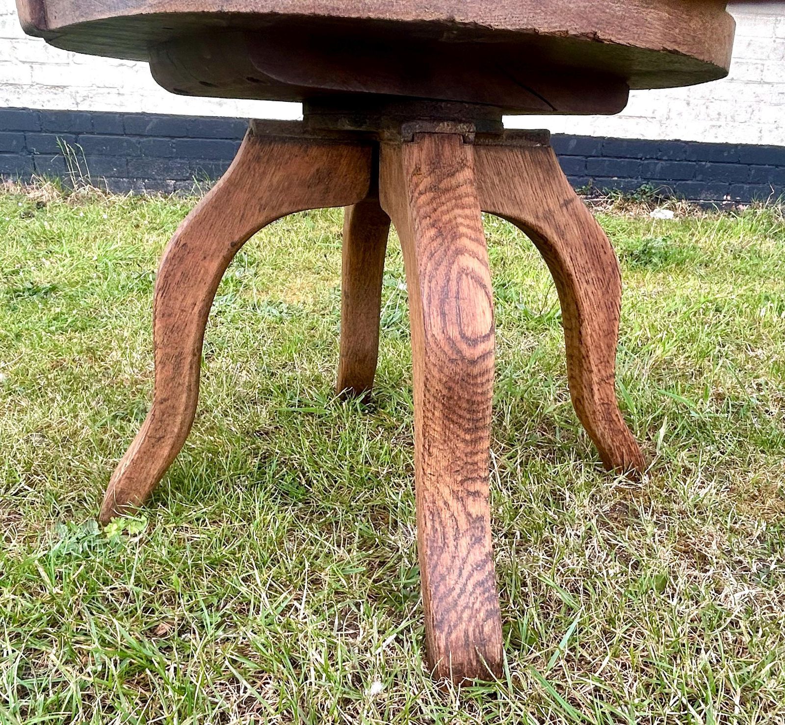 Art Nouveau Edwardian Oak Captains Swivel Chair Wooden Desk Office Antique Vintage Industrial Seating Kitchen Retro Armchair photo buy