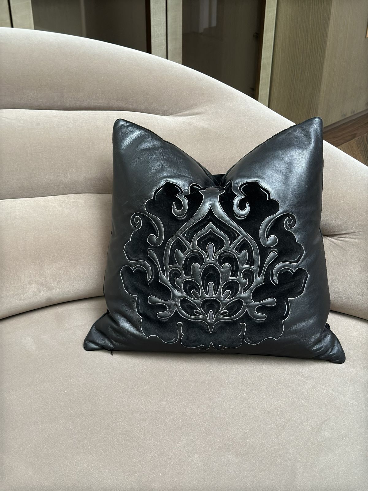 photo furniture Fendi Leather Cushion, Italy, 2011