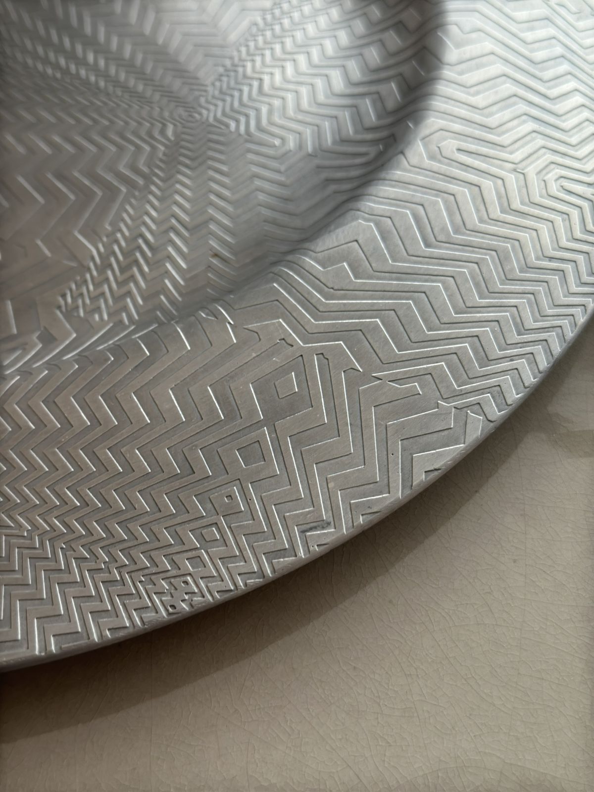Large Pewter Charger Plate, Contemporary Metal Art Edition photo furniture
