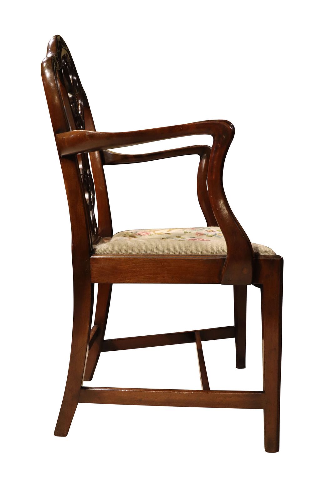 Pair Of Edwardian Mahogany Chippendale Revival Open Armchairs / Elbow Chairs photo buy
