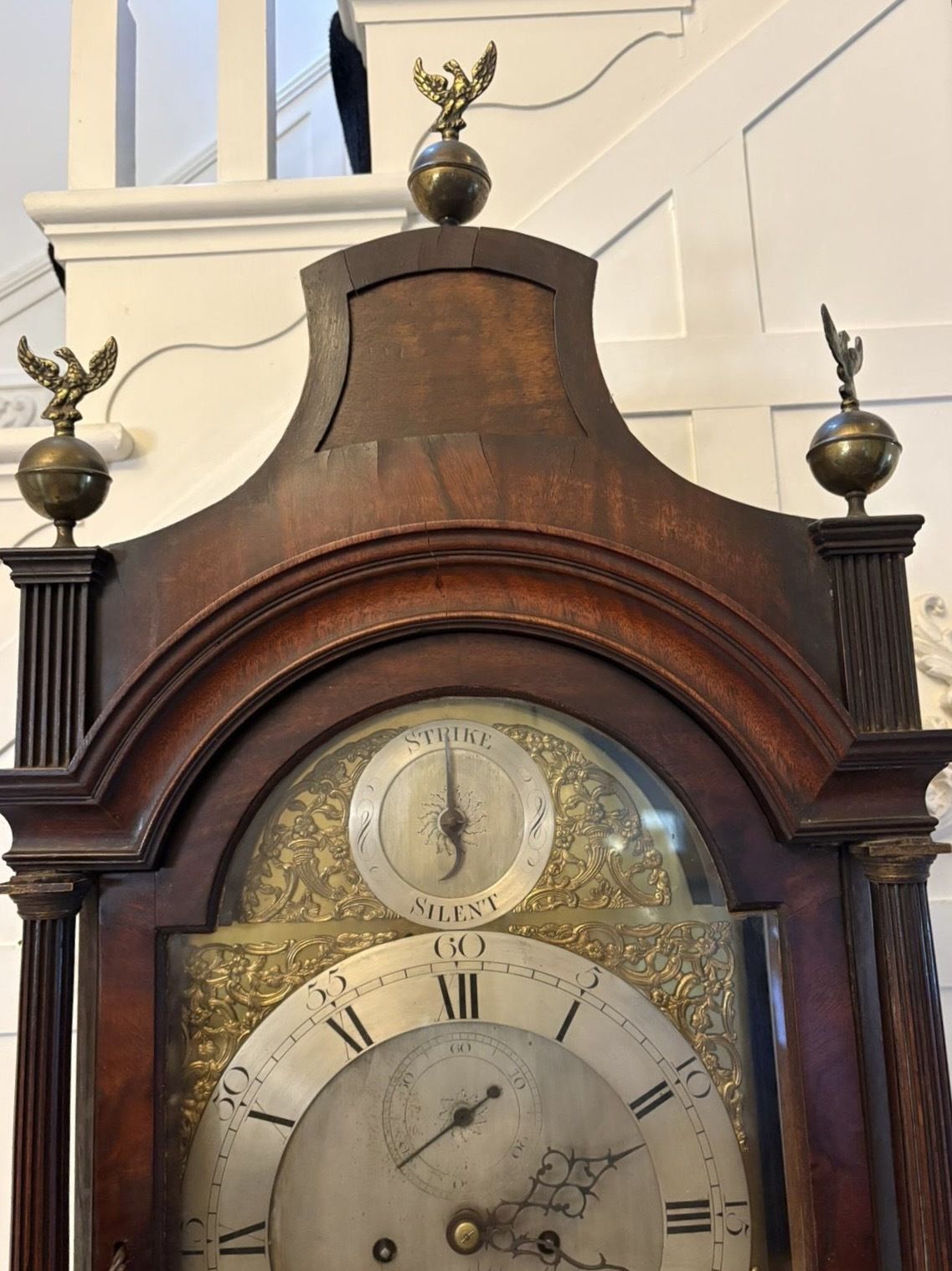 Antique 18th Century Mahogany 8 Day Strike Silent Longcase Clock Henry Weedon London photo for sale