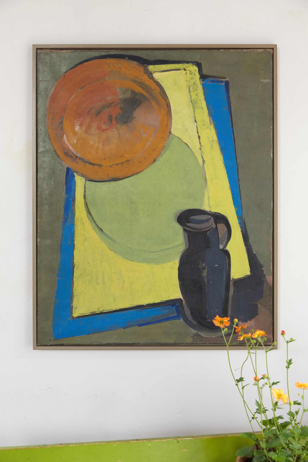 Still Life Painting With A Black Jug In Acrylic On Canvas, Anon photo buy