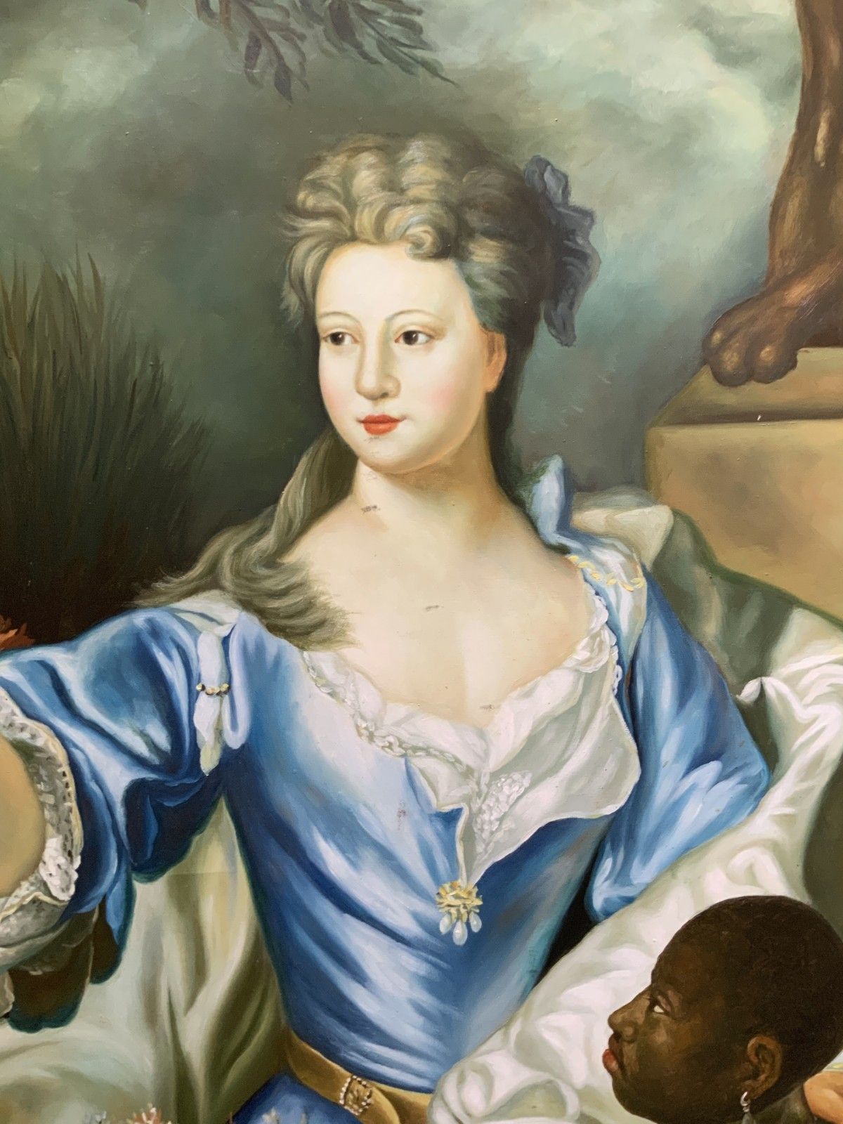 photo for sale Large Magnificent Oil Portrait Painting 18thc Georgian Style Antique (1 Of 2)