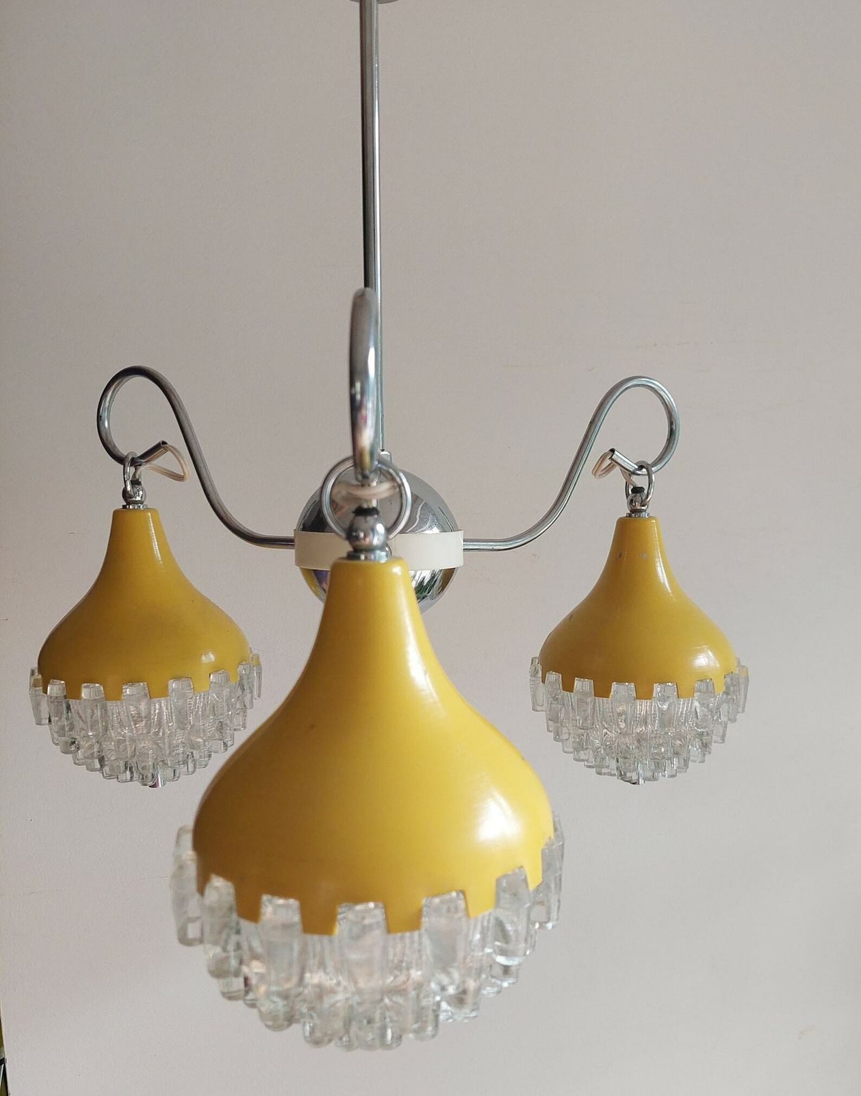 Retro Pendant Lamp /Retro Ceiling Light /Space Age /Mcm Pendant Lamp / Vintage Chandelier / Pineapple Shape / Mcm Interior/ Mcm Home/ 1970s photo for sale