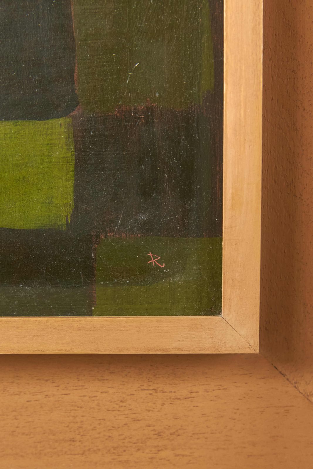 'Red, Orange And Green Squares' By Rosina Rogers, Signed photo Art