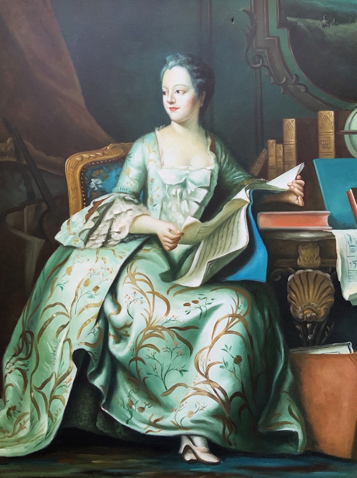 Large Magnificent Oil Portrait Painting 18thc Georgian Style Antique (2 Of 2) photo for sale