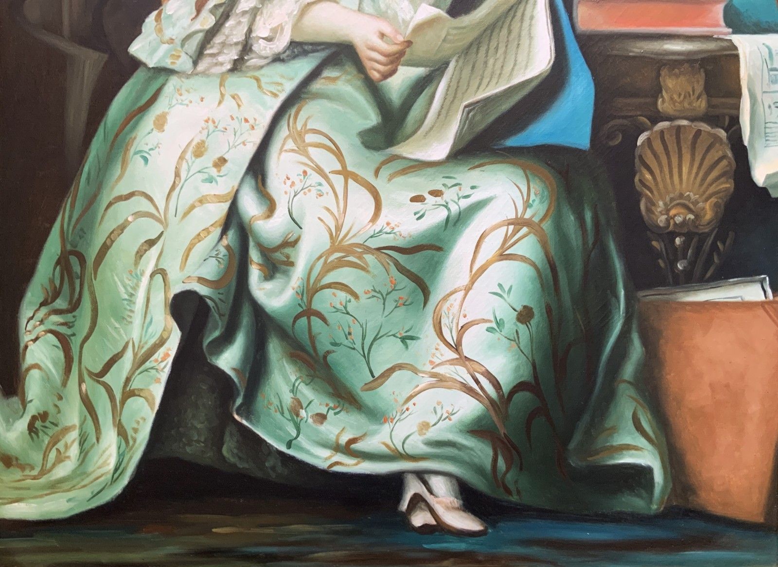 Large Magnificent Oil Portrait Painting 18thc Georgian Style Antique (2 Of 2) photo buy