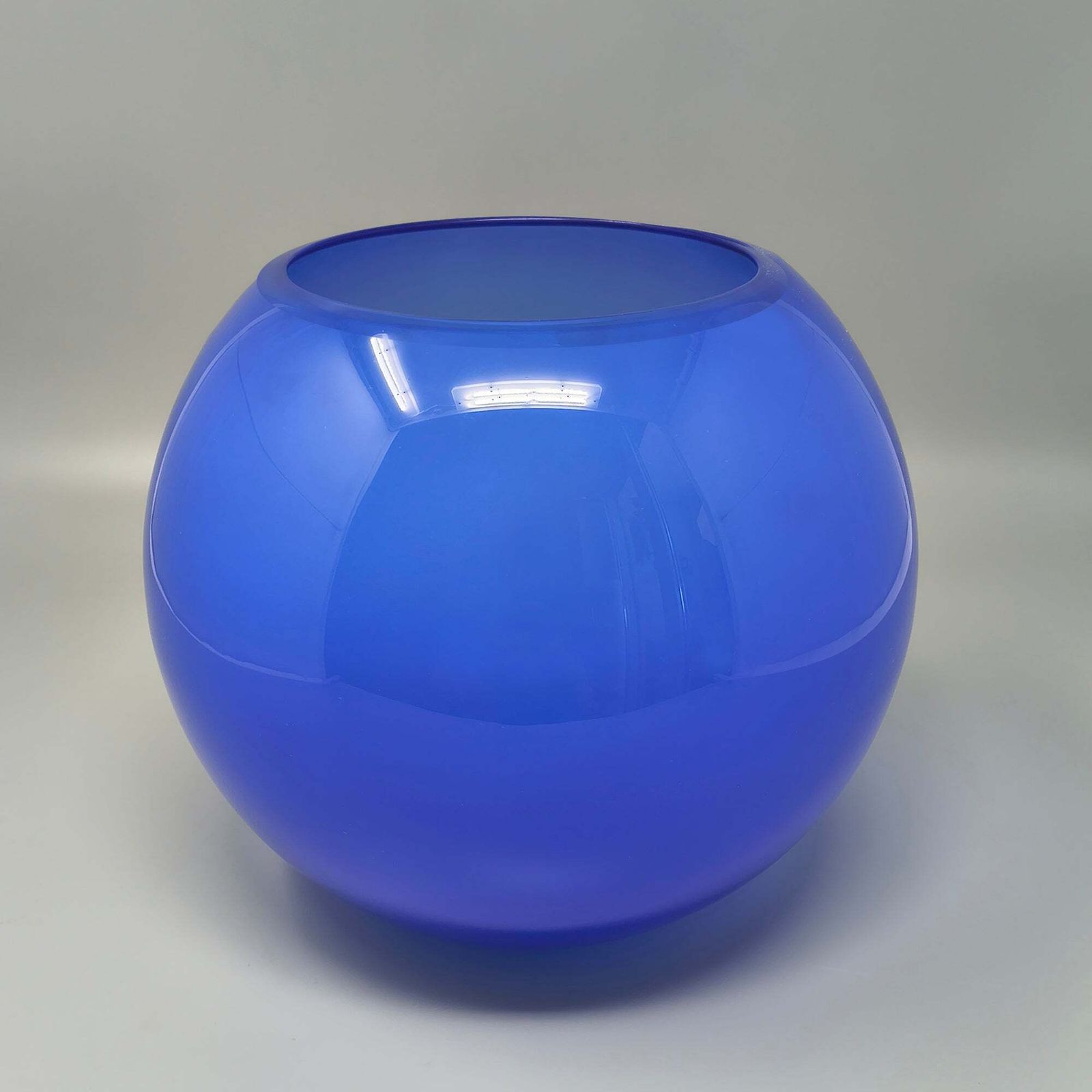 1970s Mid Century Blue Vase By Ind. Vetraria Valdarnese Made In Italy photo Home Decor