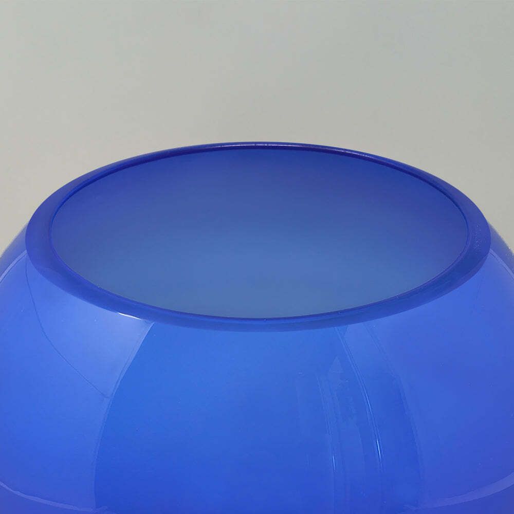 1970s Mid Century Blue Vase By Ind. Vetraria Valdarnese Made In Italy photo vinterior