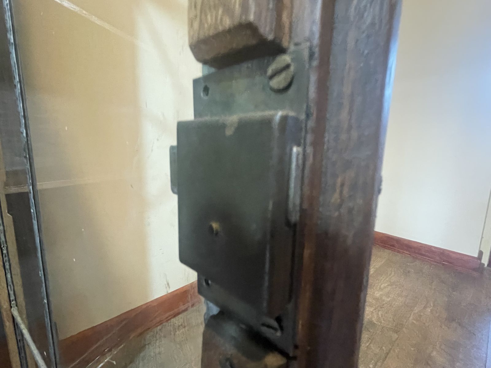 photo furniture Vintage Oak Leaded Glass Bookcase / Display Cabinet