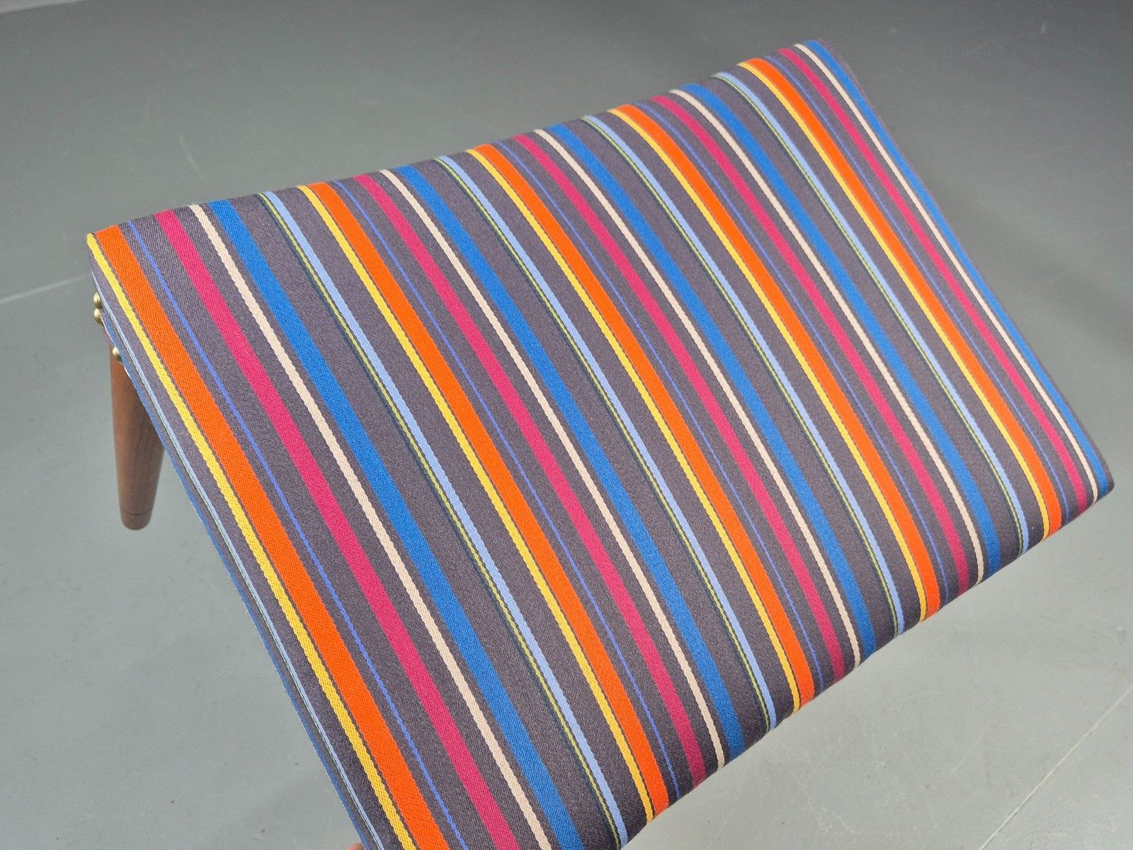 photo furniture Vintage Midcentury Footstool Danish Design New Upholstery Retro Teak Eb12049