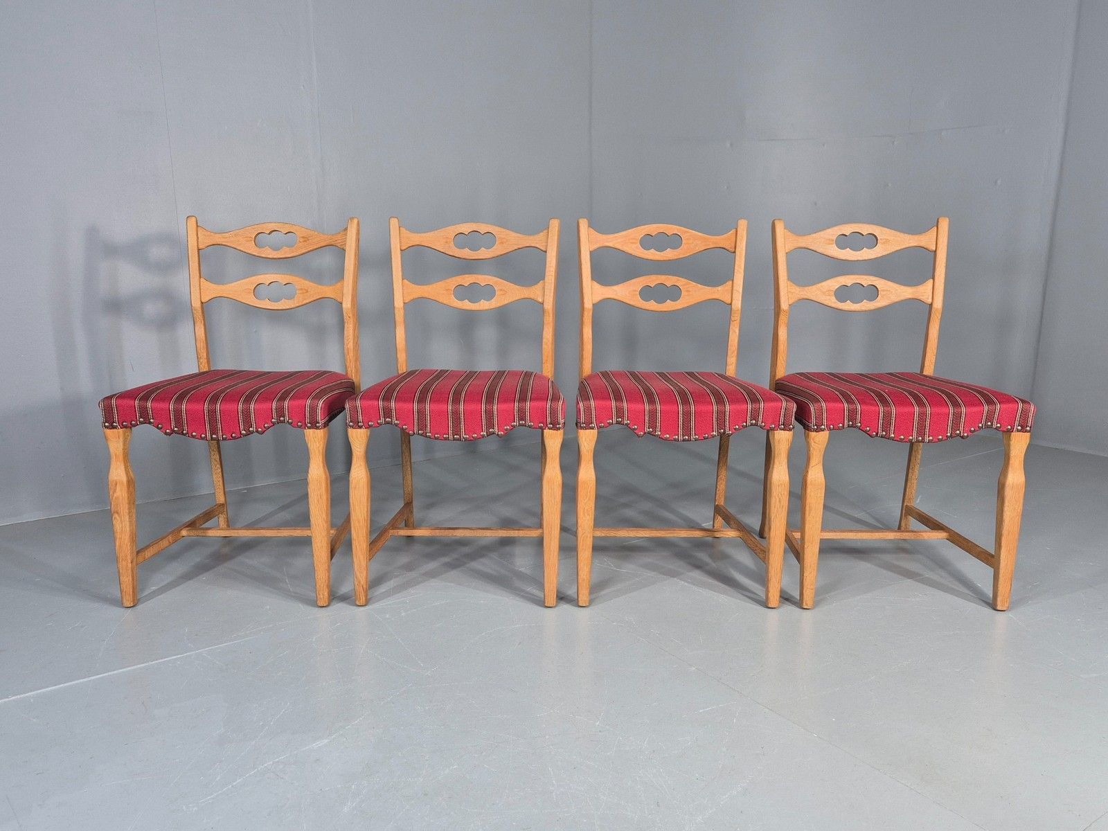 4 Vintage Henning Kjaenulf Oak Dining Chairs 1970s Danish Retro Eb12110 photo for sale