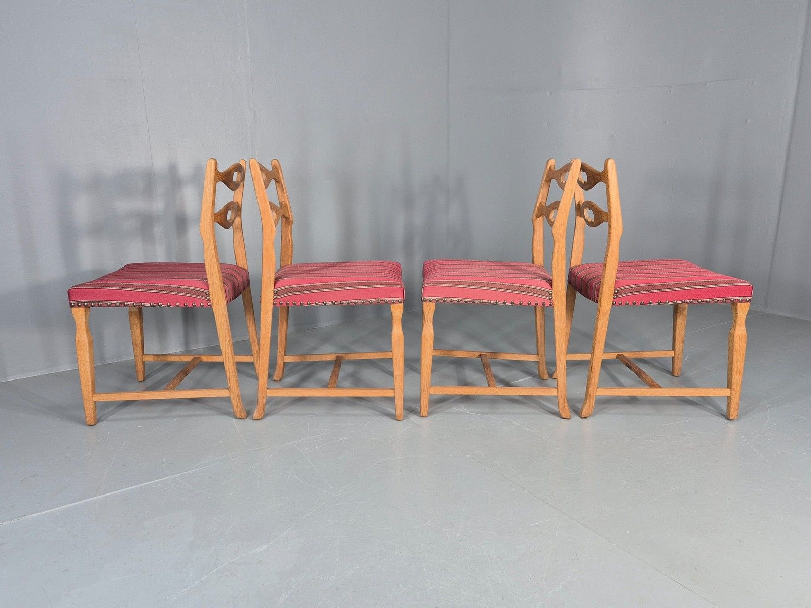 Furniture 4 Vintage Henning Kjaenulf Oak Dining Chairs 1970s Danish Retro Eb12110 photo