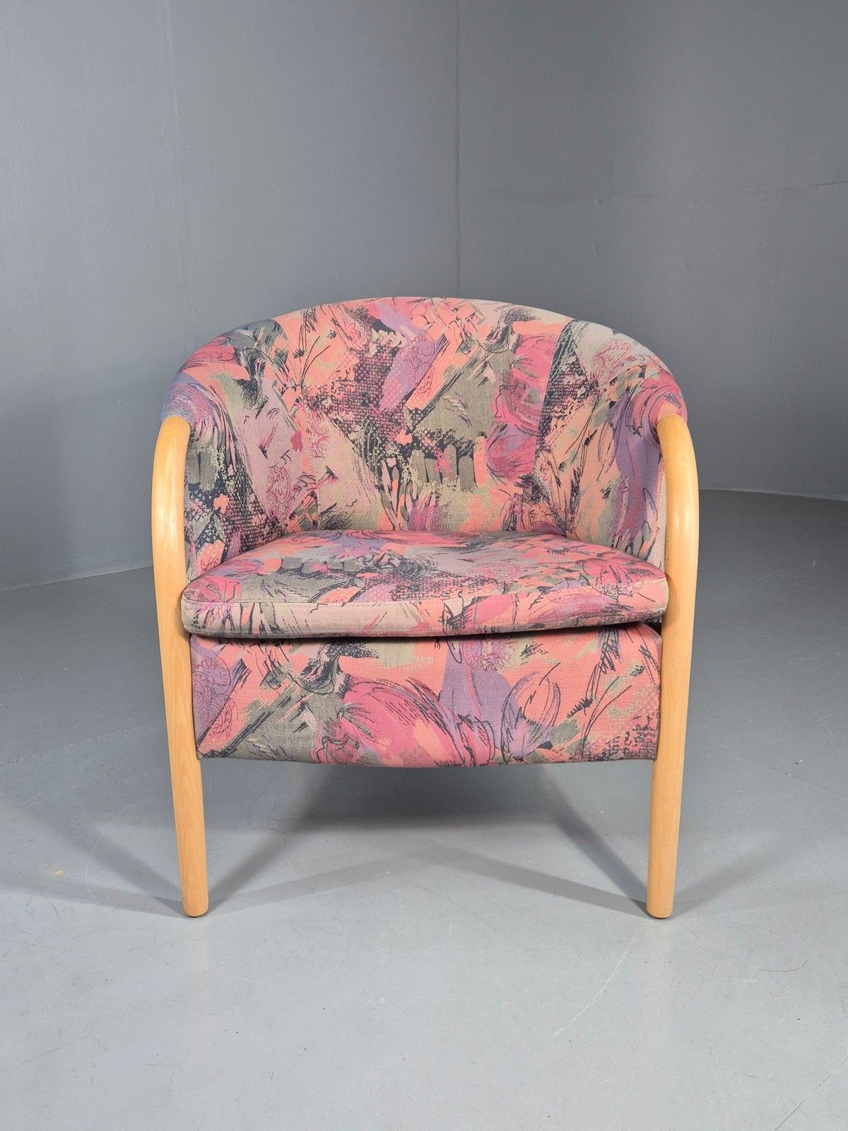 Vintage 1980s Stouby Colourful Tub Chair Danish Design Quality Retro Eb12135 photo furniture