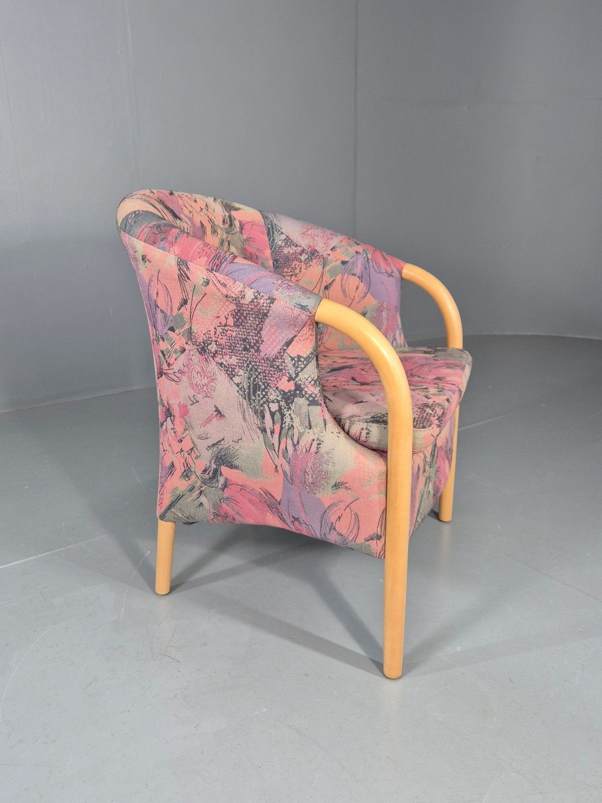 Vintage 1980s Stouby Colourful Tub Chair Danish Design Quality Retro Eb12135 photo vinterior