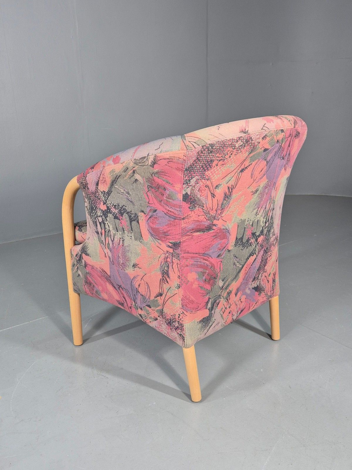 photo for sale Vintage 1980s Stouby Colourful Tub Chair Danish Design Quality Retro Eb12135