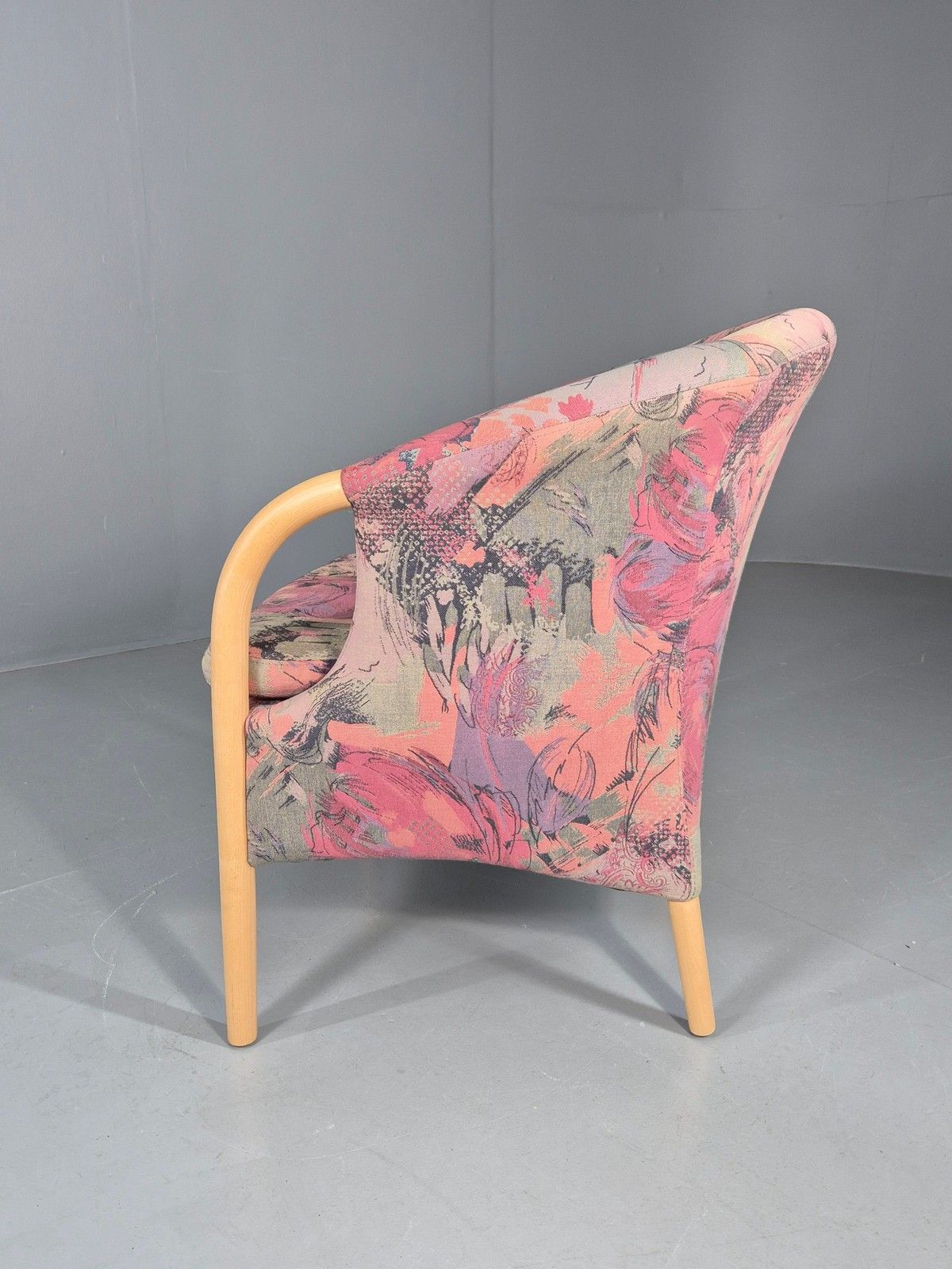 Furniture Vintage 1980s Stouby Colourful Tub Chair Danish Design Quality Retro Eb12135 photo