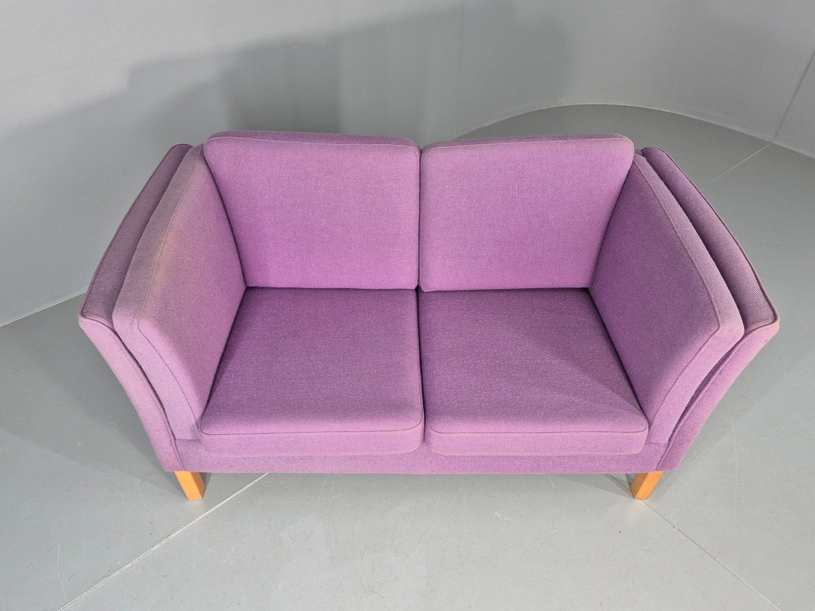 Vintage 2 Seater Sofa Mids Century Danish In Purple Wool 1970s Retro Eb12144 photo Furniture