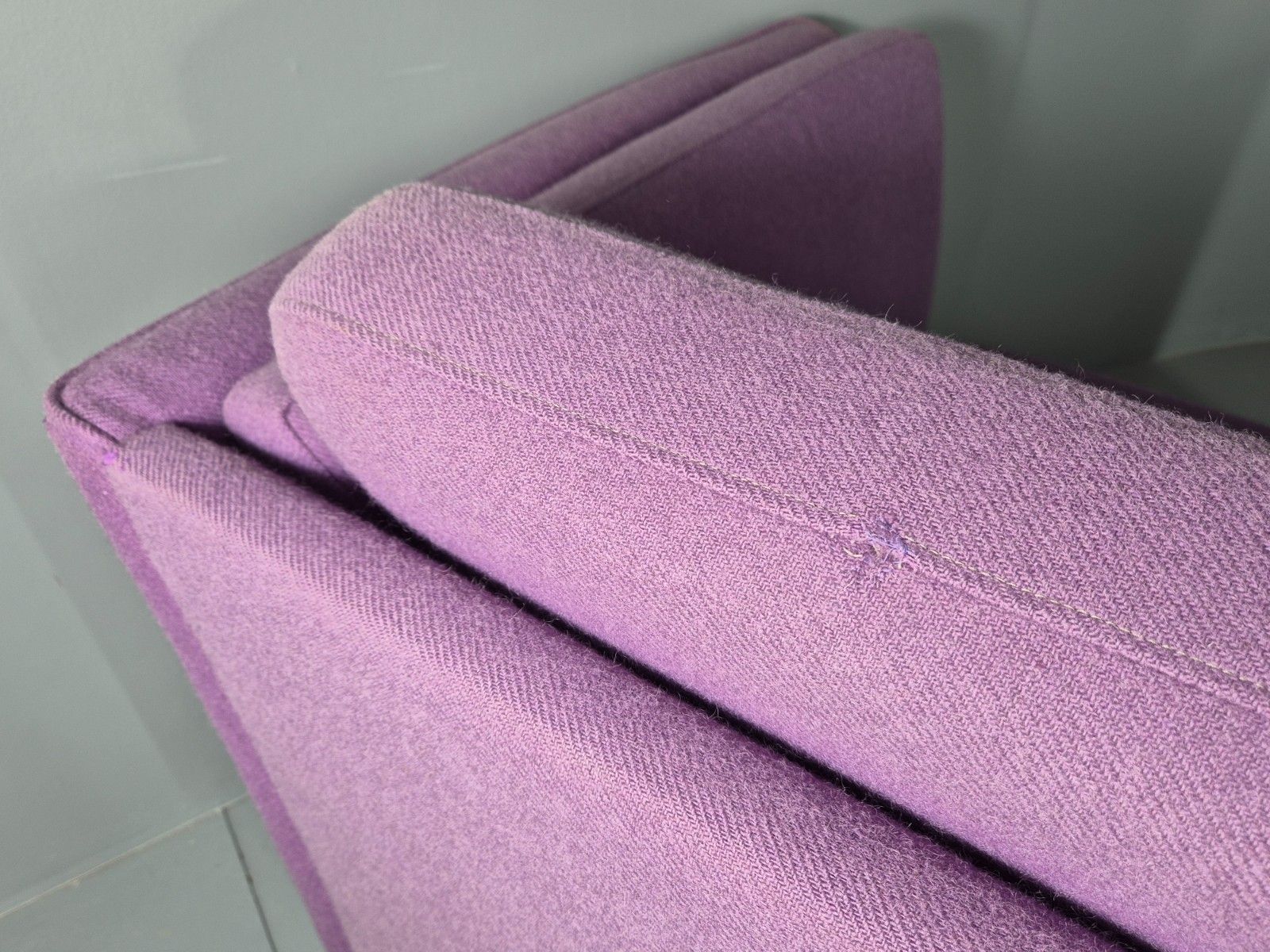 photo buy Vintage 2 Seater Sofa Mids Century Danish In Purple Wool 1970s Retro Eb12144