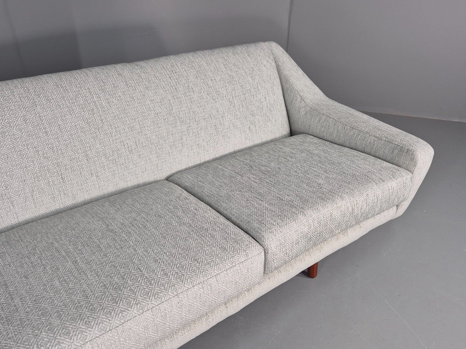 Vintage Mid Century 3 Seat Sofa New Upholstery Teak Legs 1960s Eb12169 photo vinterior