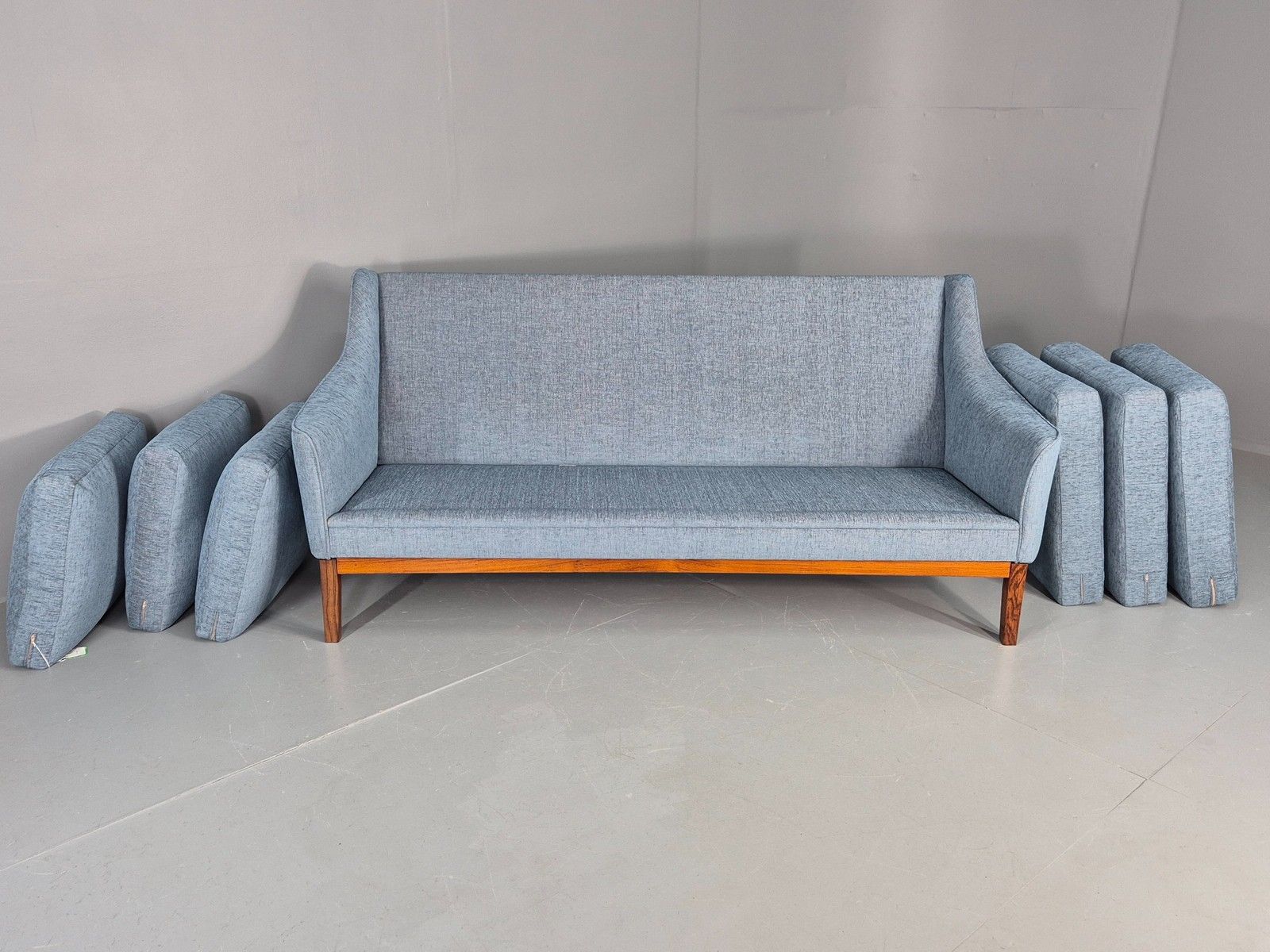 Vintage Danish 3 Seater Sofa New Upholstery 1960s Retro Mid Century Eb12171 photo buy