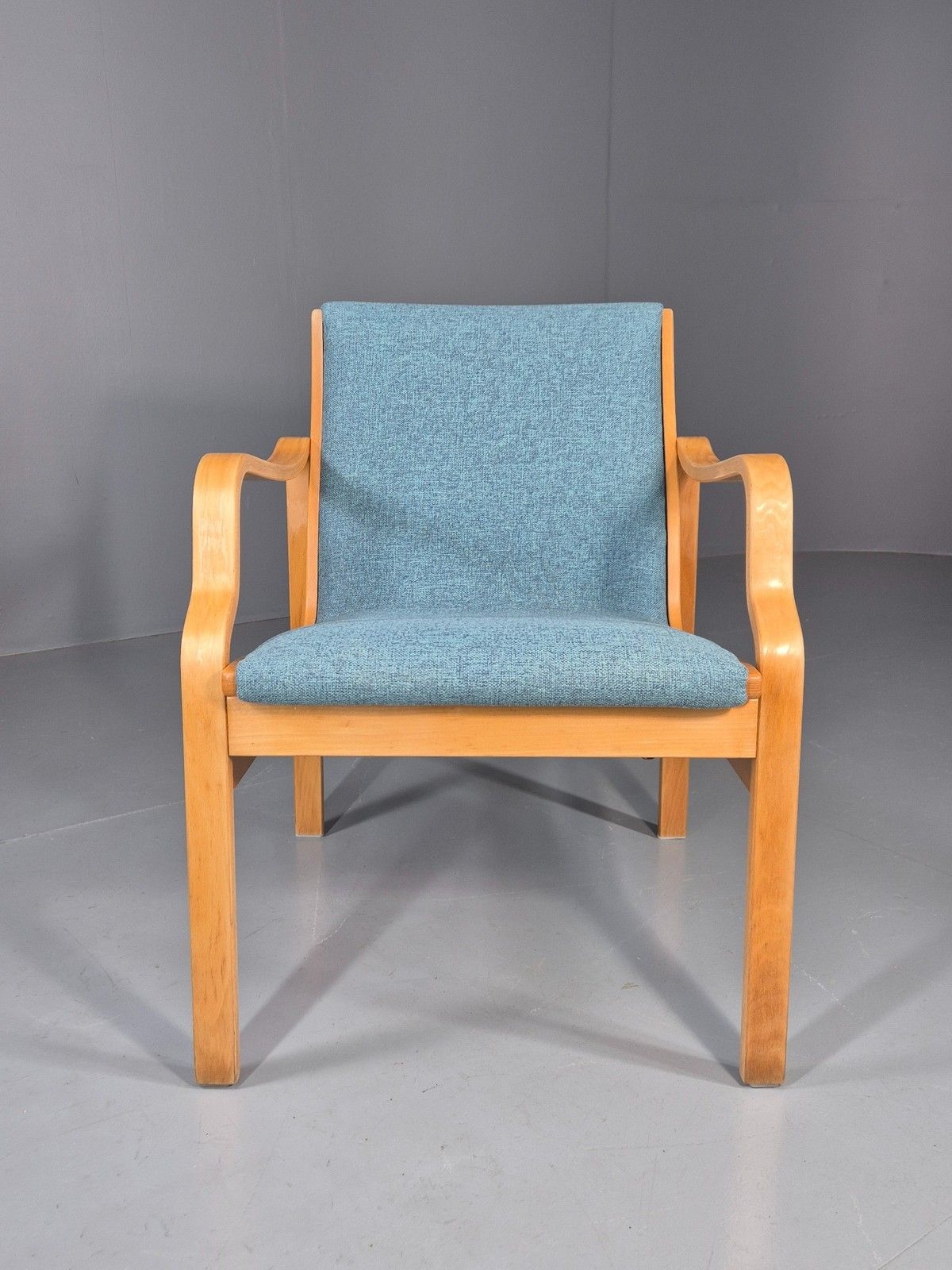 Vintage Danish Bentwood Lounge Chair Fasterup New Upholstery Retro 1970s Eb12001 photo for sale