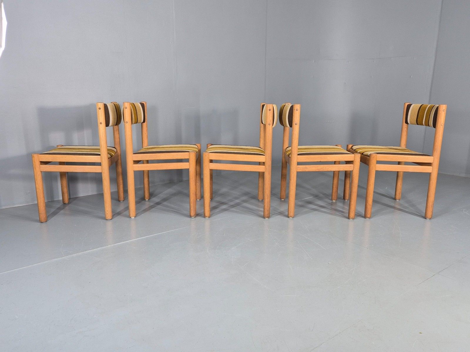 5 Vintage Mid Century Danish Dining Chairs Oak 1970s Retro Eb12150 photo 450.0
