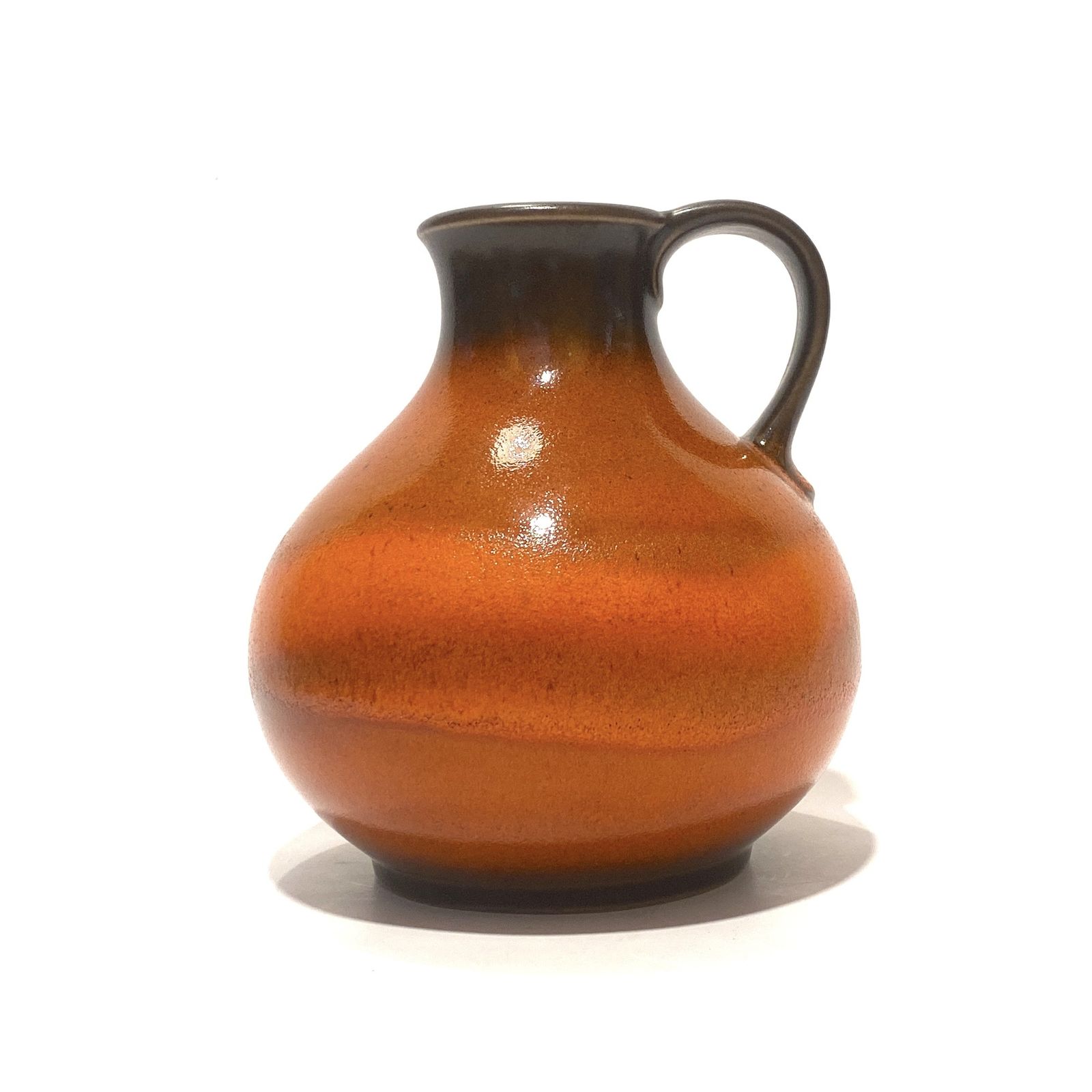 Steuler Keramik 515/15 Vaas in Oranje Fat Lava Glazuur, jaren 1970, West-Duits Aardewerk