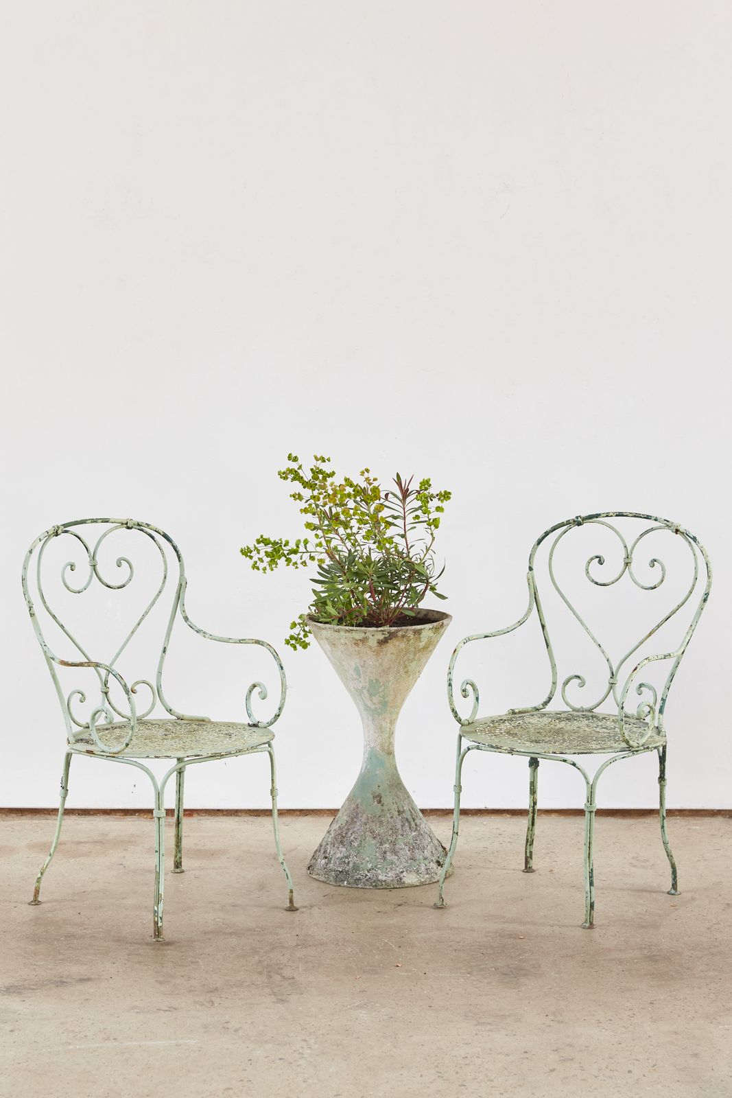Pair Of French Wrought Iron Armchairs, 19th Century