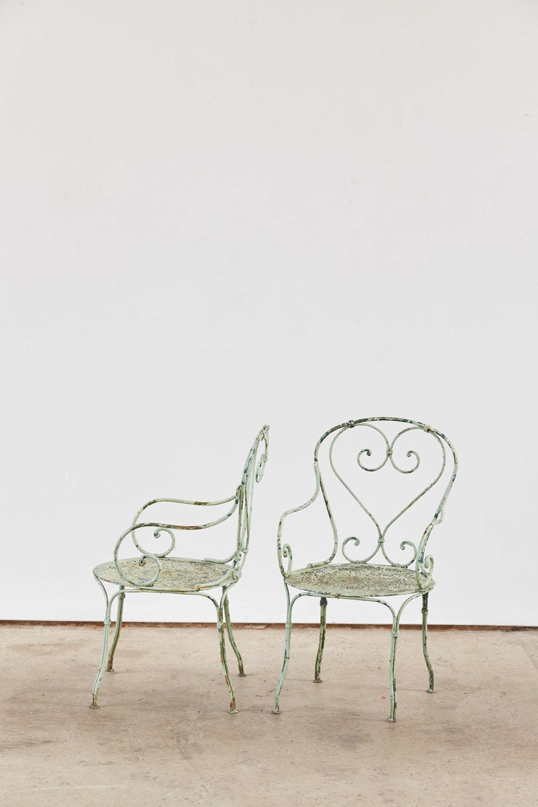 Pair Of French Wrought Iron Armchairs, 19th Century photo vinterior