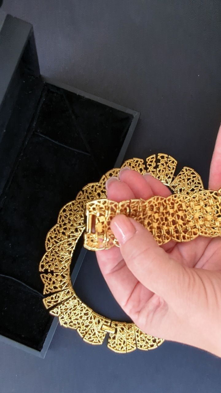 Rare Vtg Givenchy Les Bernard Runway Parure Green Cabochon Gold Necklace Bracele photo Home Decor