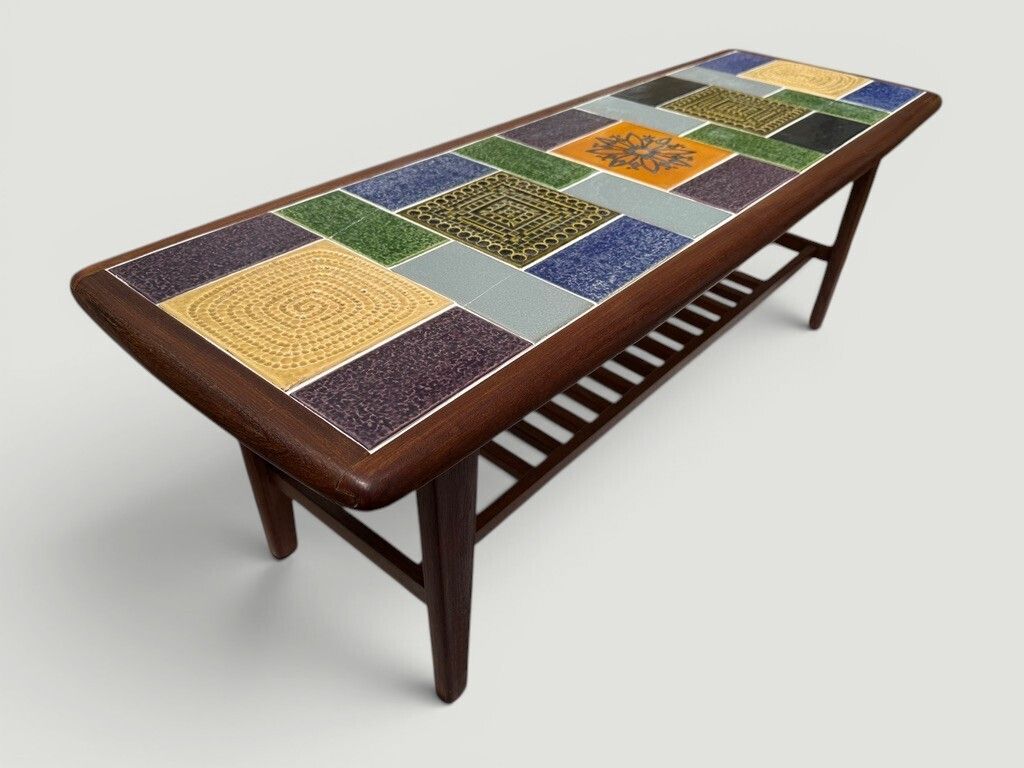 Mid Century Tile Top Coffee Table   Tiles   Clark / Malkin Johnson / Heals C1965 photo furniture