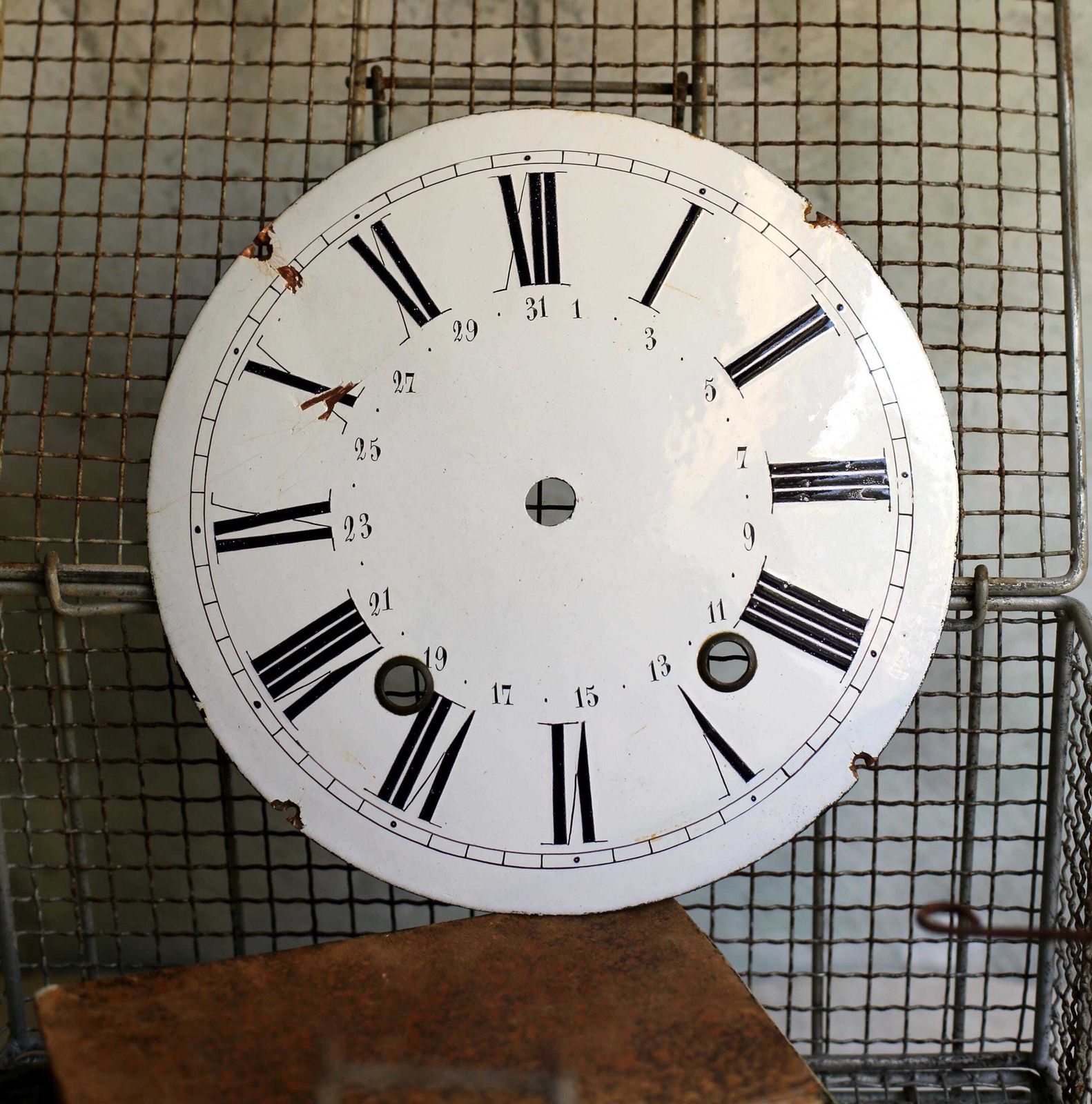Antique French Clock Face Enamel Grandfather Dial photo 70.0