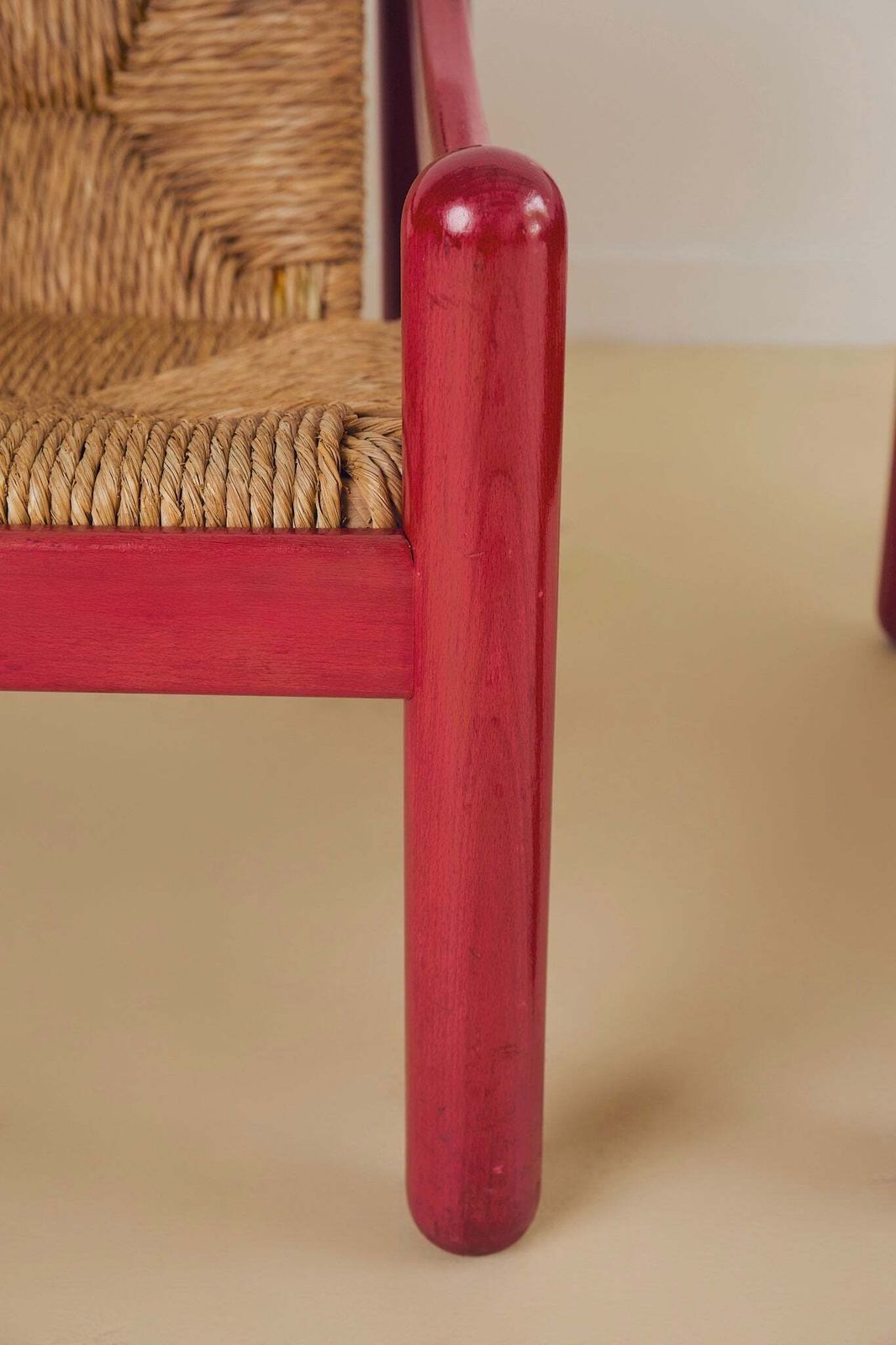 5500.0 Cassina Carimate Armchair Pair Stained Red photo