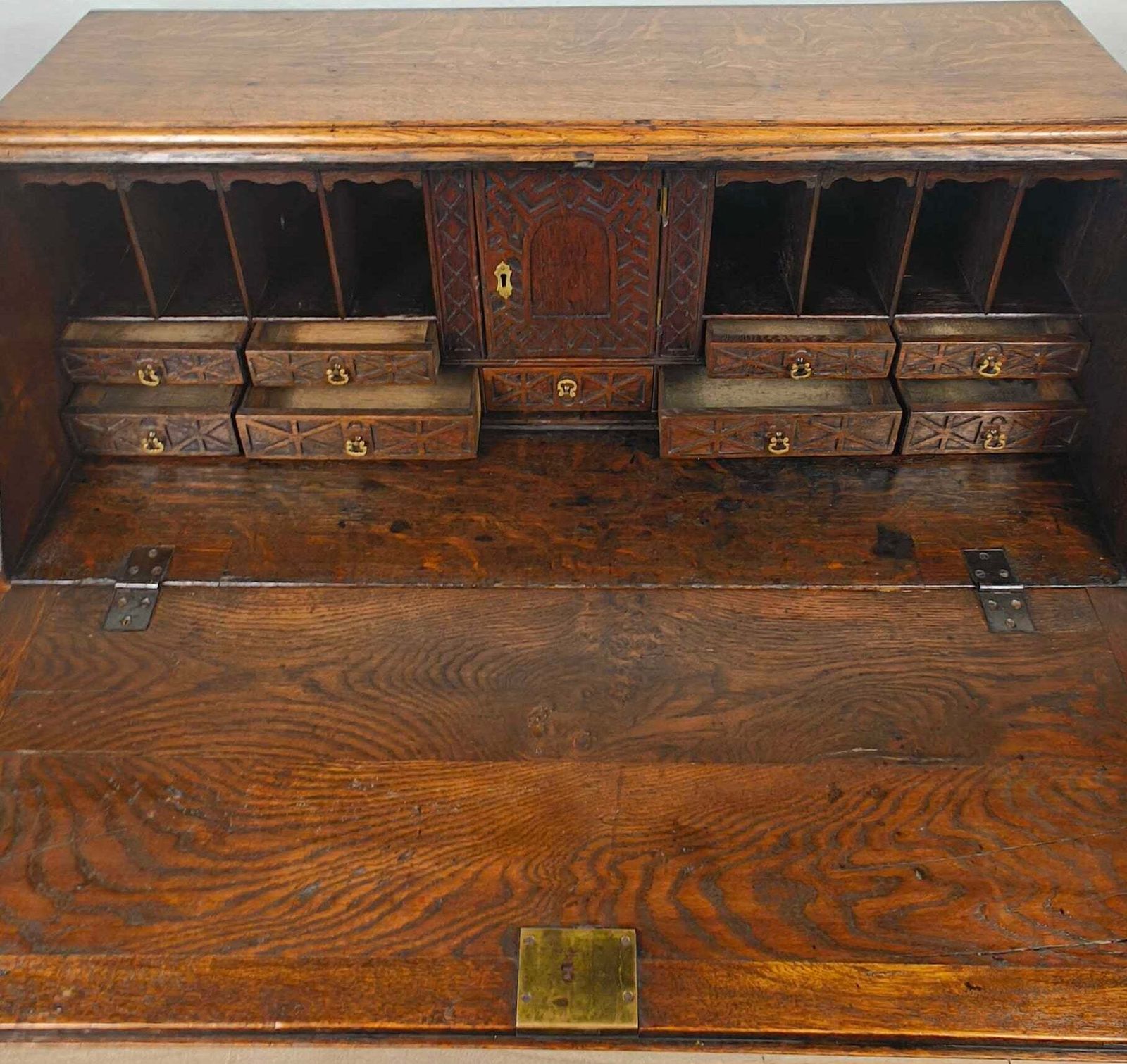 George III Writing Bureau Desk Oak 18thc Antique English photo vintage
