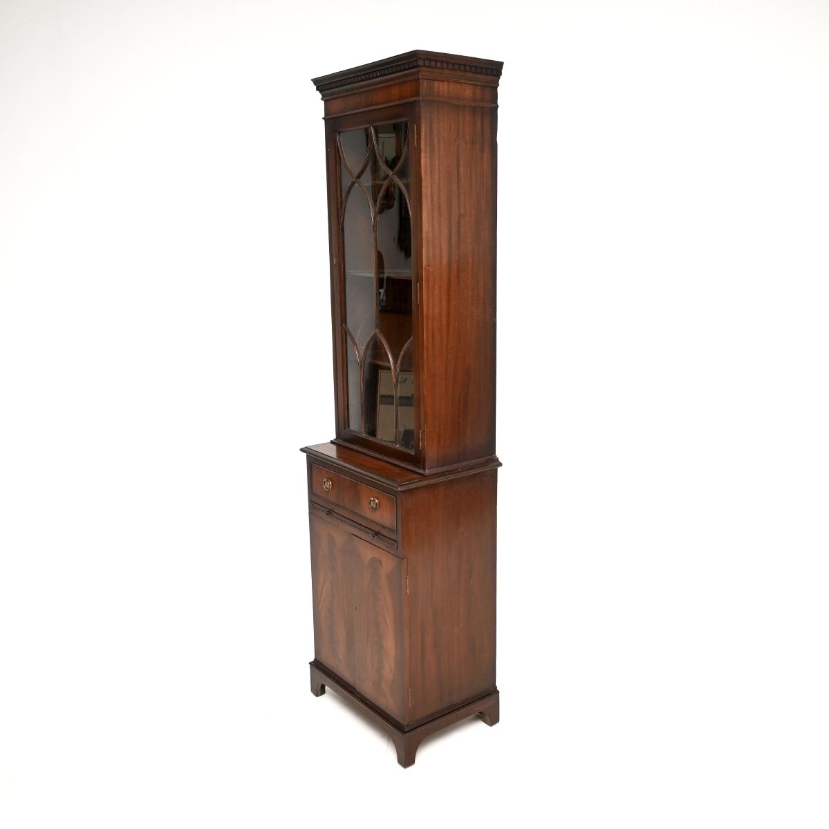 Furniture Antique Georgian Style Slim Mahogany Bookcase photo
