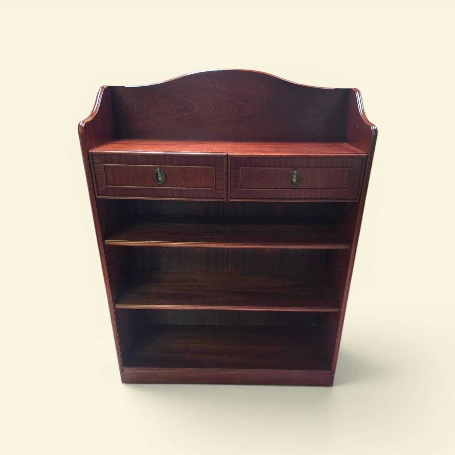 Vintage Open Bookcase With Drawers / Nathan Furniture / C1970