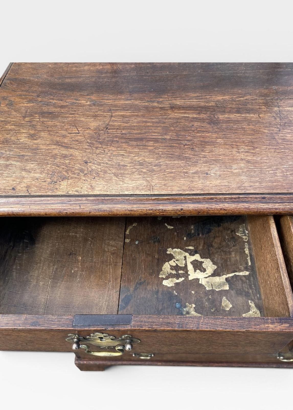 Late 18th Century Georgian Oak Chest Of Drawers photo vintage