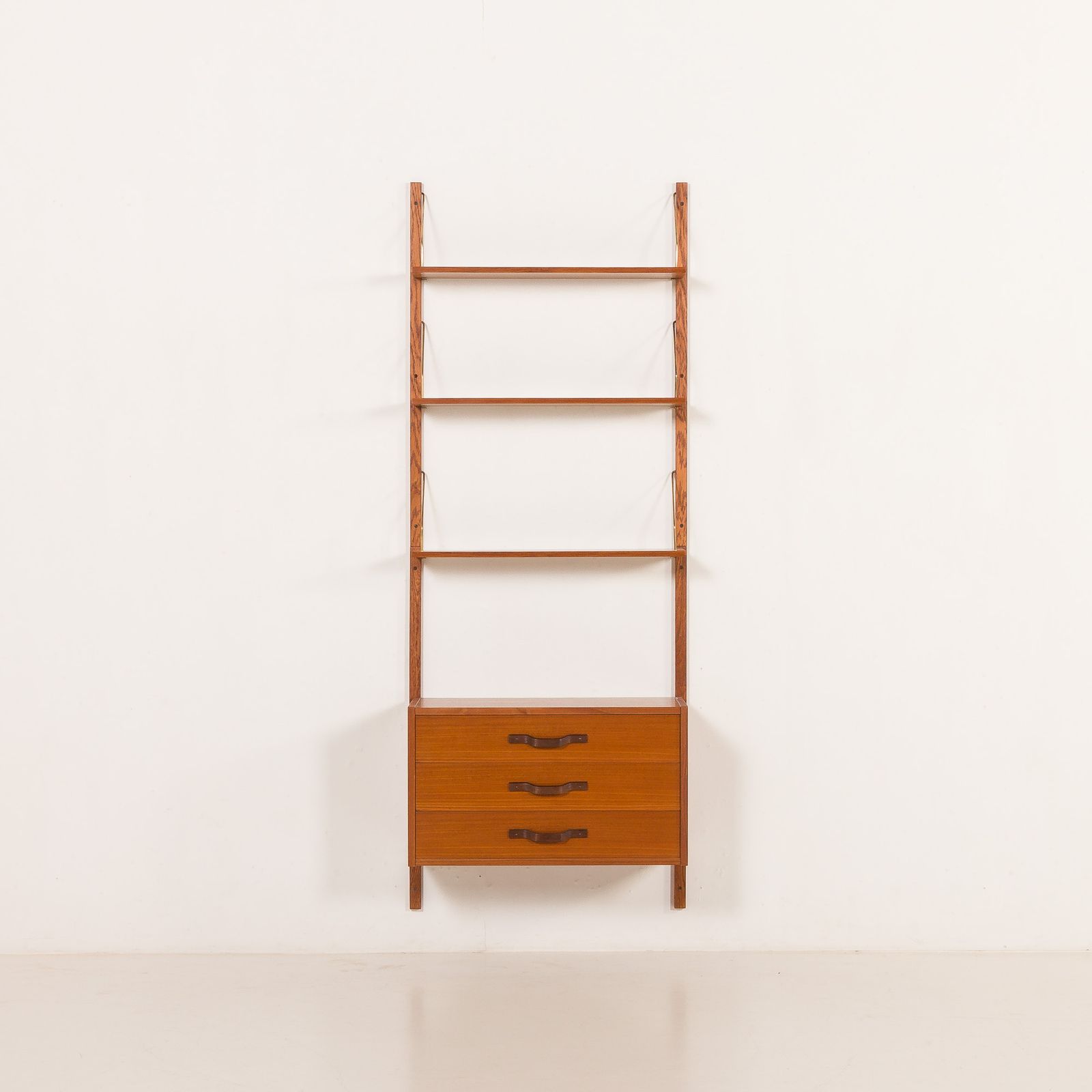 Scandinavian Mid Century Wall Unit In Teak, 1960s photo for sale