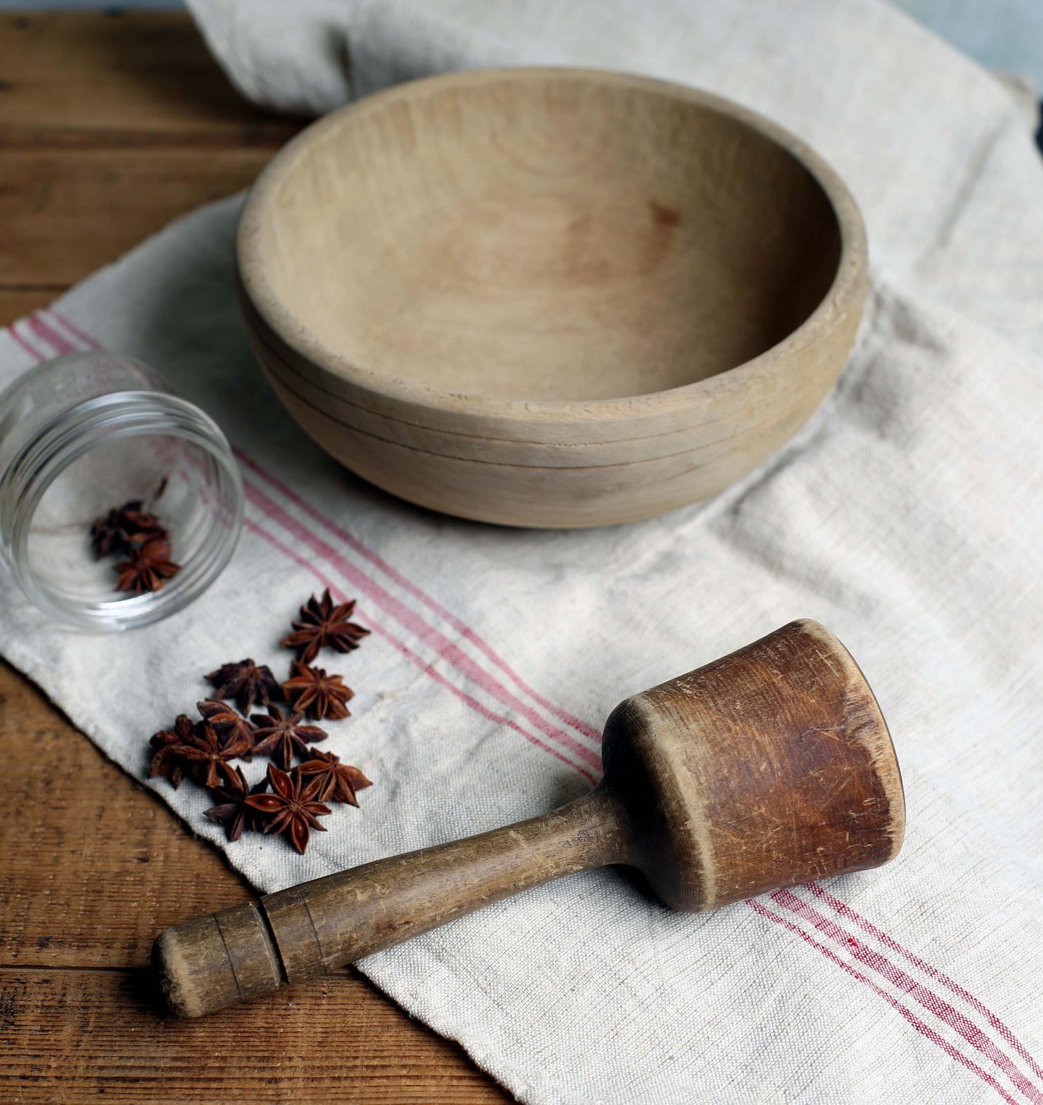 Antique French Wooden Pestle & Mortar Antique Primitive Masher Apothecary Spice Grinder Old Wooden Bowl photo Home Decor