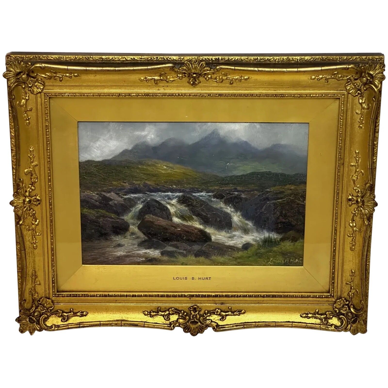 Victorian Oil Painting View The Glen Sligachan Skye Scotland By Louis Bosworth Hurt