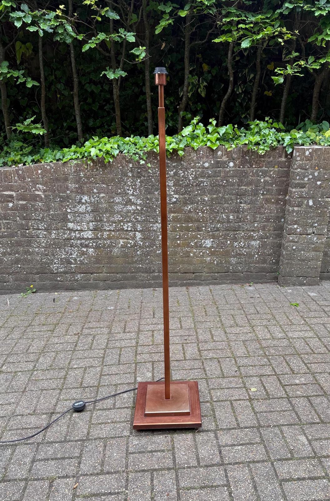 Vintage Art Deco Style Copper Floor Lamp Geometric Standard Lamp 1980s