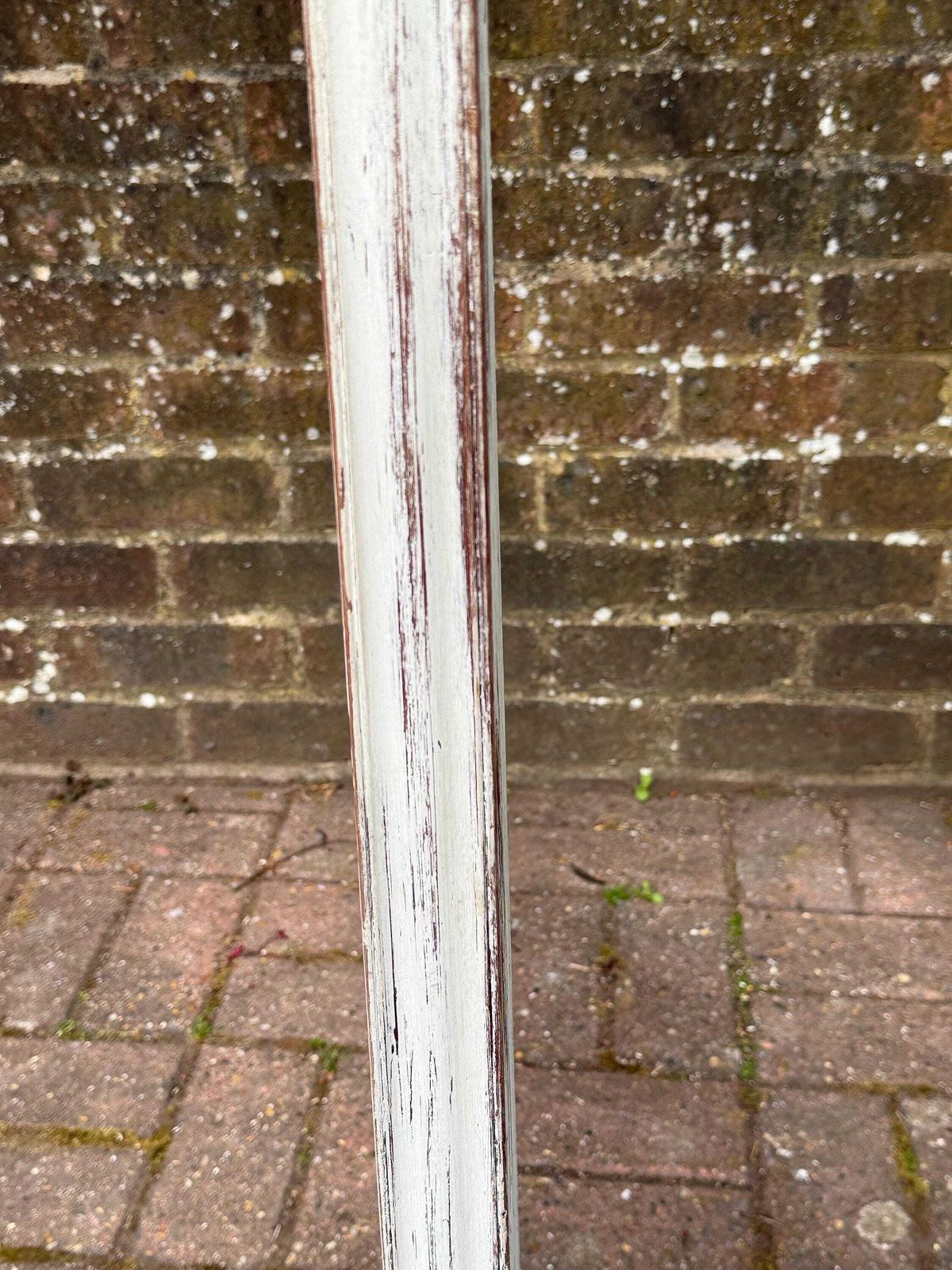 photo for sale Edwardian Distressed Wooden Standard Lamp Hand Painted Floor Lamp Early 1900s