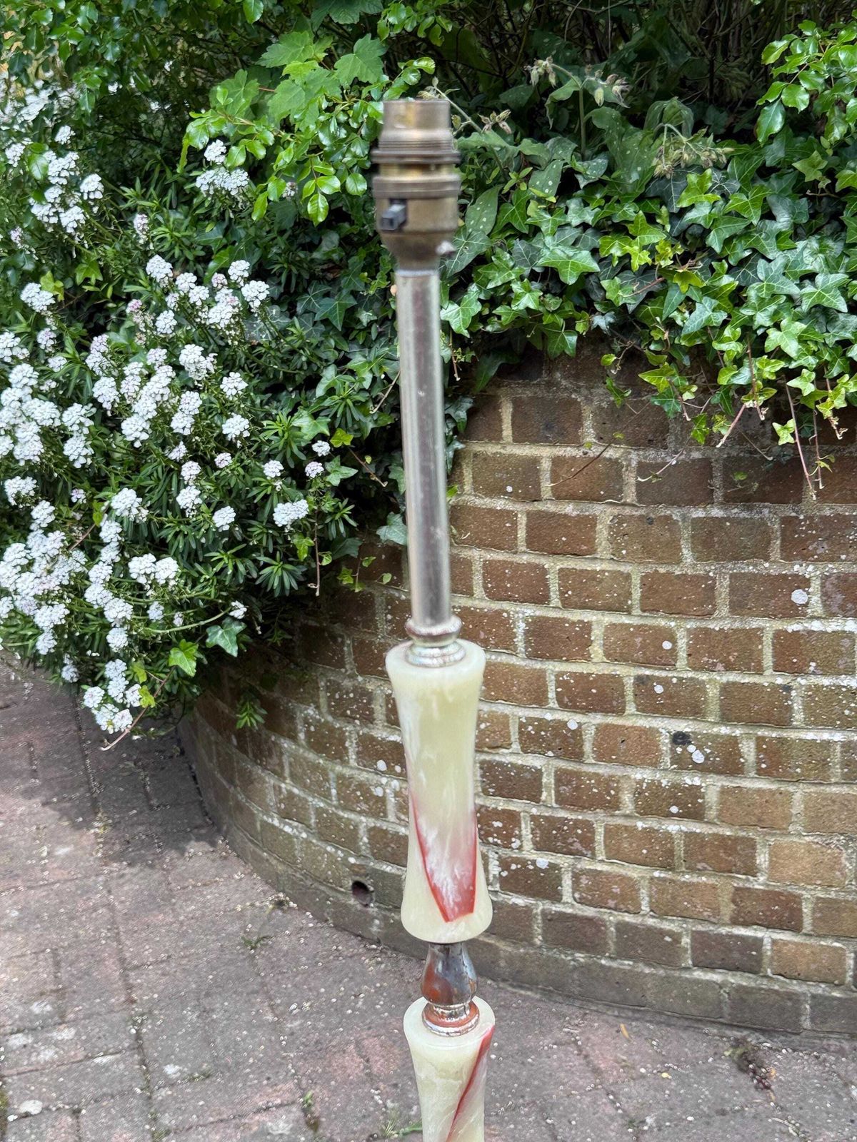 Vintage Faux Onyx Standard Lamp Mid Century Retro Floor Light 1970s Working And Tested photo for sale